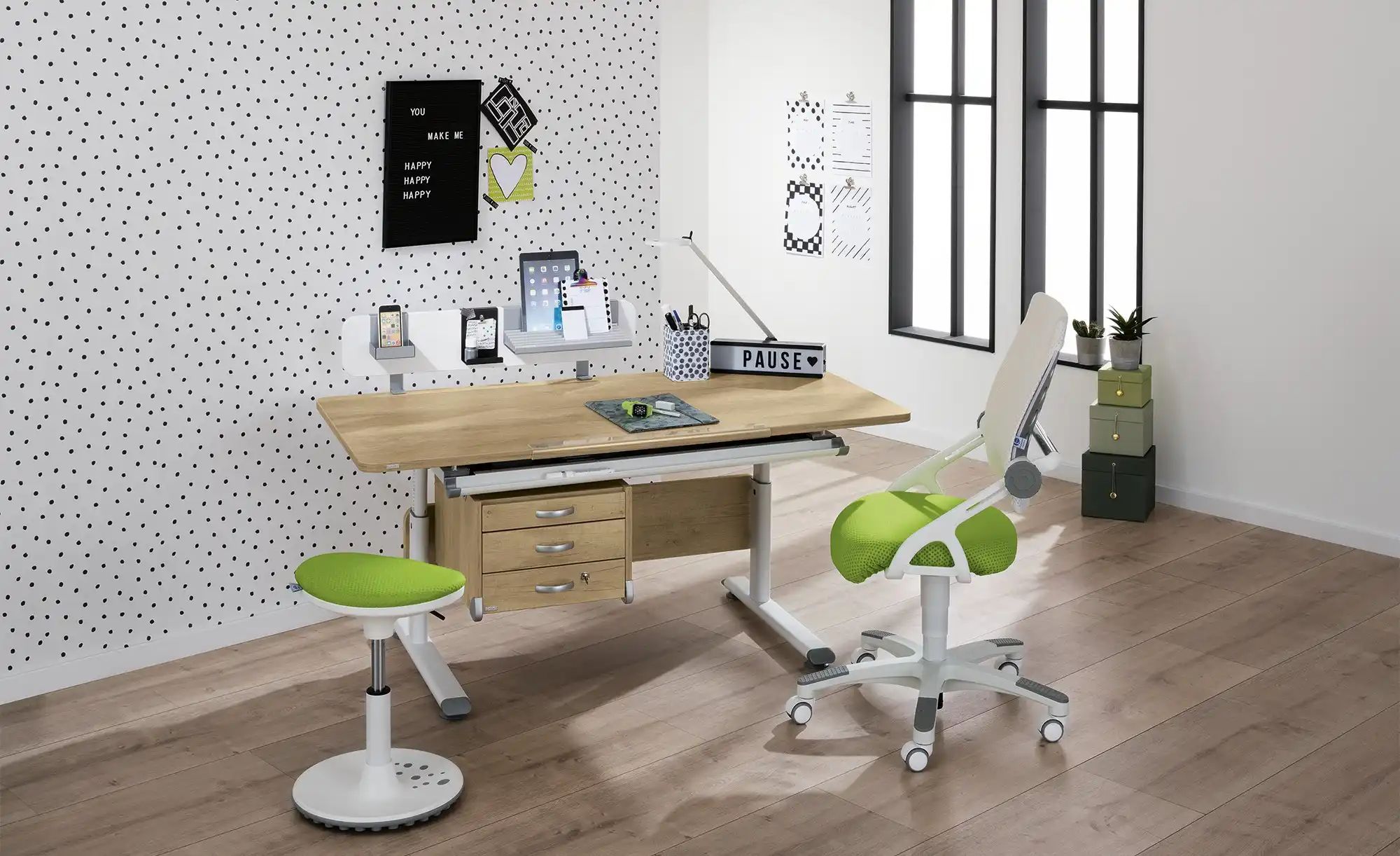 Thumbnail - PAIDI Kinderhocker  Speedy ¦ grün ¦ Maße (cm): B: 38 H: 48 T: 27.5 Stühle > Bürostühle - Höffner