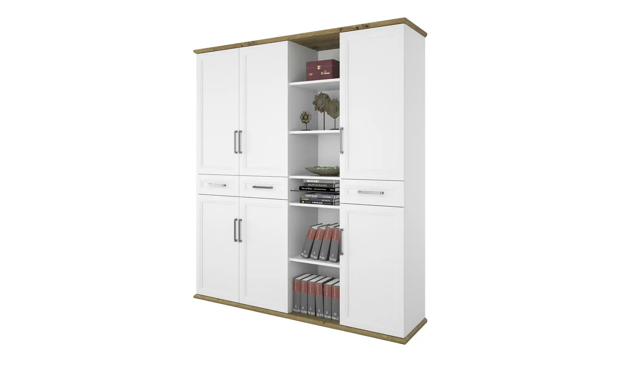 Aktenschrank Vils | Weiß (matt)/ Asteiche (Nachbildung), 179,1 cm