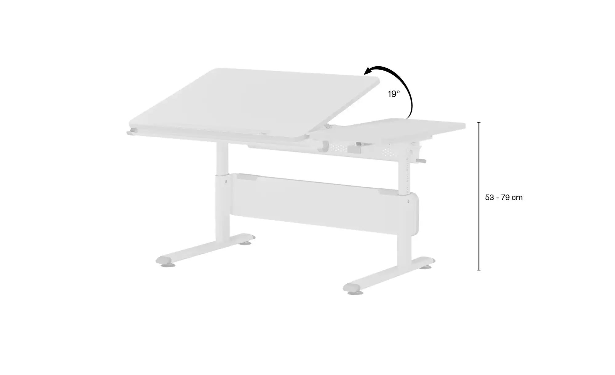 PAIDI Schülerschreibtisch  Diego GT ¦ grau ¦ Maße (cm): B: 130 H: 53 T: 70. günstig online kaufen