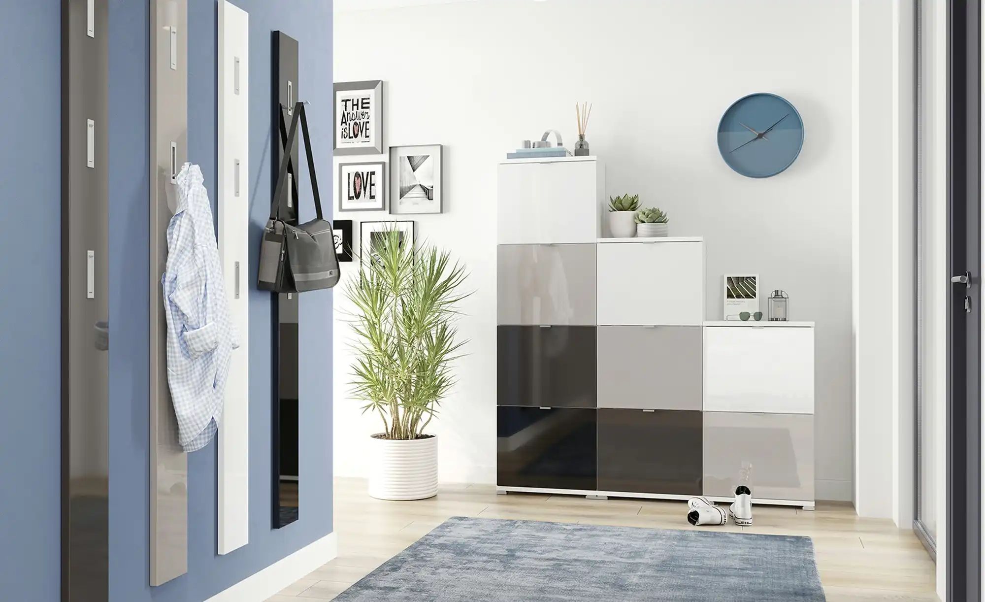 Thumbnail - uno Schuhschrankkorpus Weiß Puzzle ¦ weiß ¦ Maße (cm): B: 53 H: 132 T: 30.0 Garderoben & Kleiderstangen > Garderoben Sch...