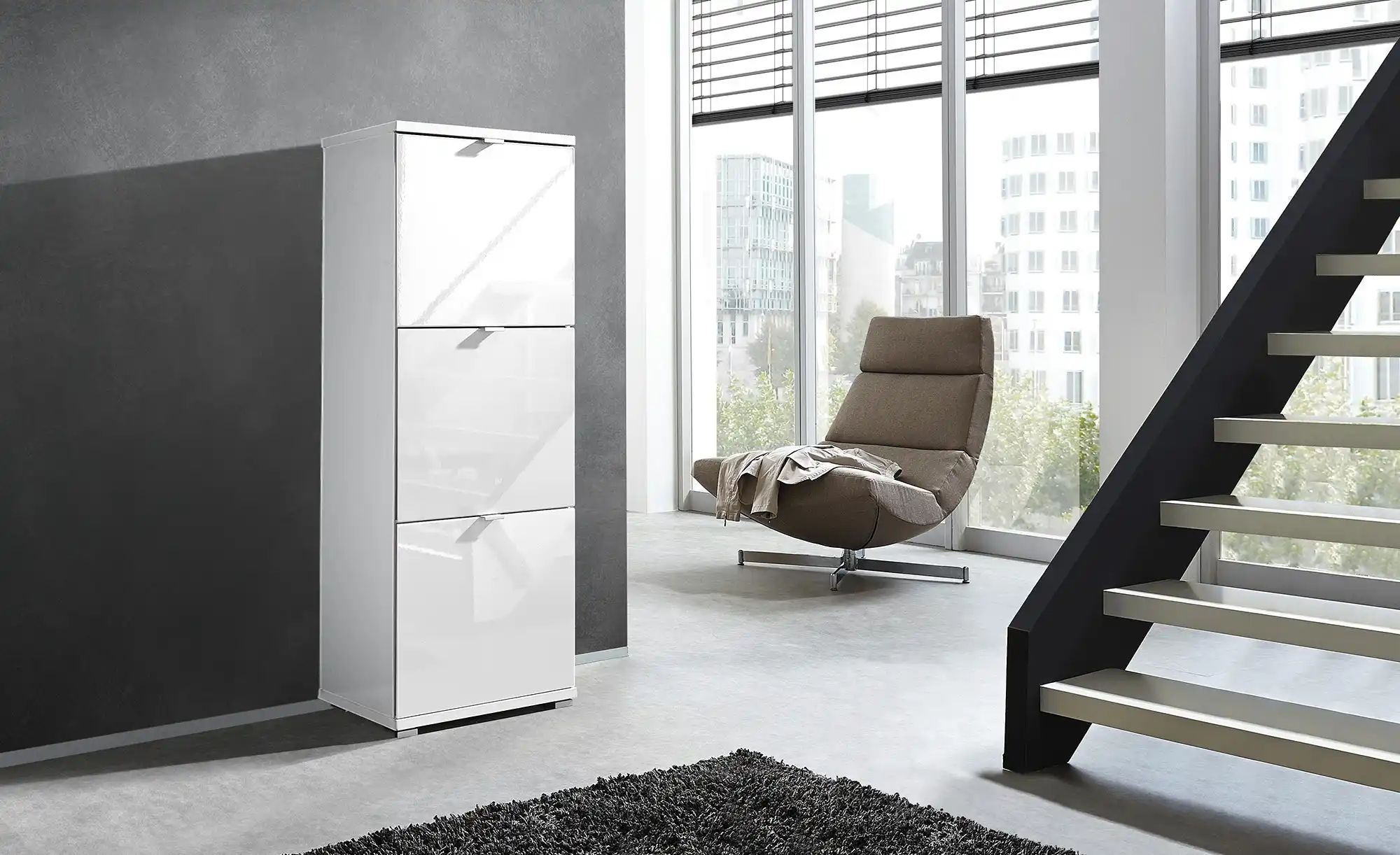 Thumbnail - uno Schuhschrankkorpus Weiß Puzzle ¦ weiß ¦ Maße (cm): B: 53 H: 132 T: 30.0 Garderoben & Kleiderstangen > Garderoben Sch...