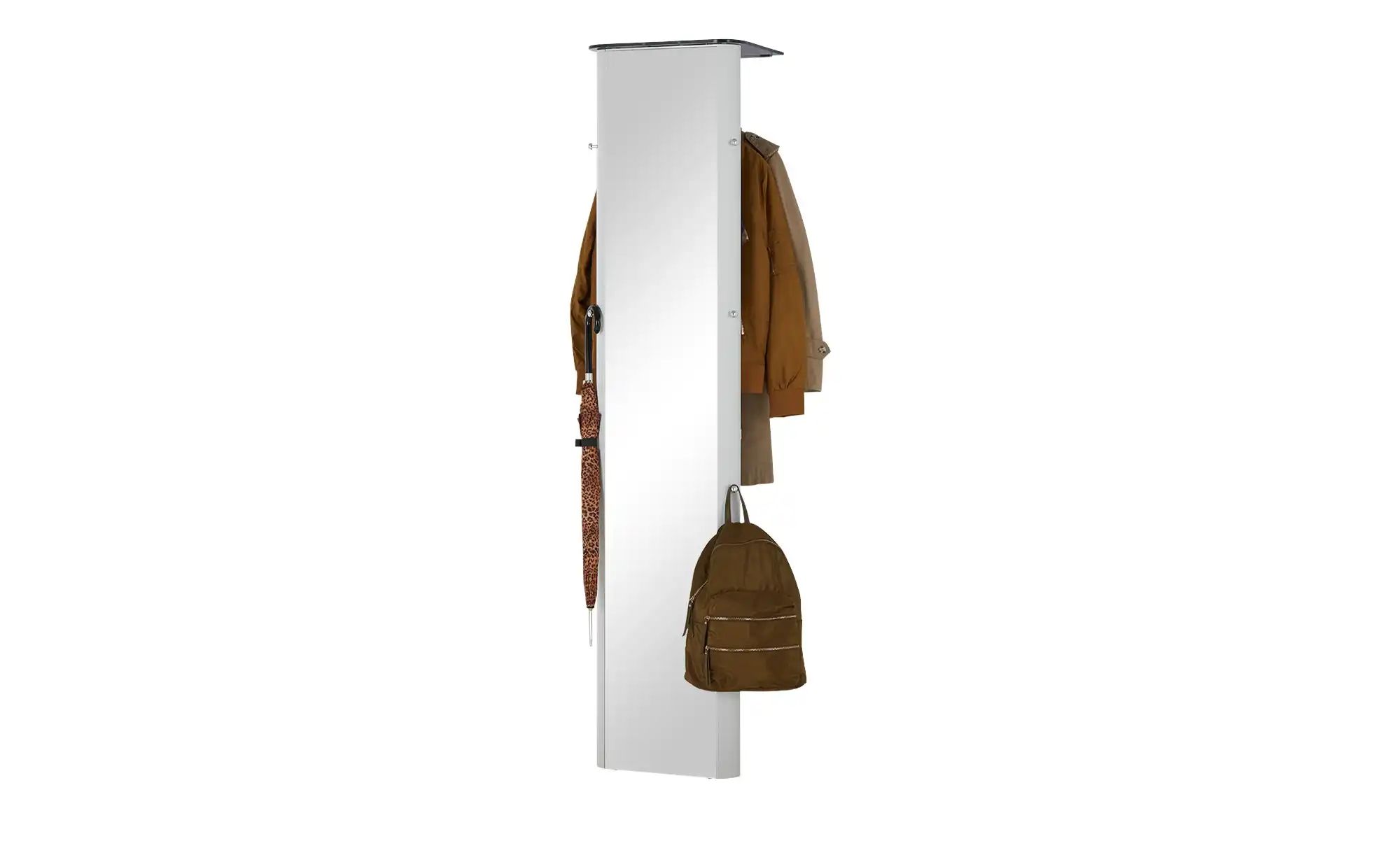 Spiegelgarderobe  Juno ¦ silber ¦ Glas, Metall ¦ Maße (cm): B: 45 H: 193 T: günstig online kaufen