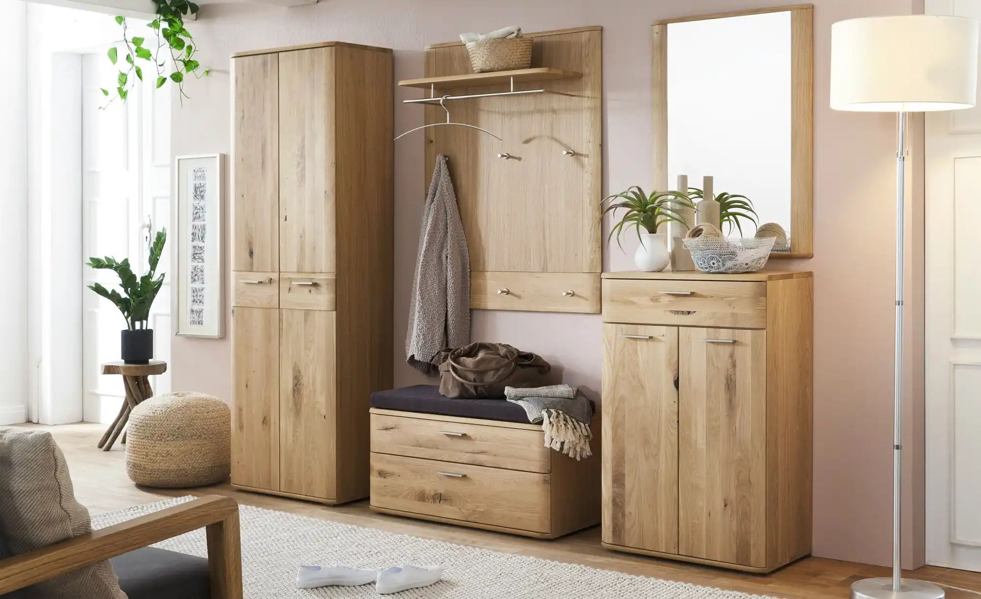 Thumbnail - Garderobenpaneel Melle ¦ holzfarben ¦ Holzwerkstoff,Massivholz ¦ Maße (cm): B: 90 H: 114 T: 29.0 Garderoben & Kleiderst...