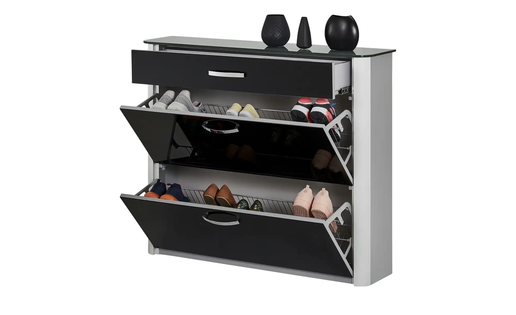 Thumbnail - Schuhkipper Juno ¦ schwarz ¦ Maße (cm): B: 117 H: 97 T: 28.0 Garderoben & Kleiderstangen > Garderoben Schuhschränke - H...