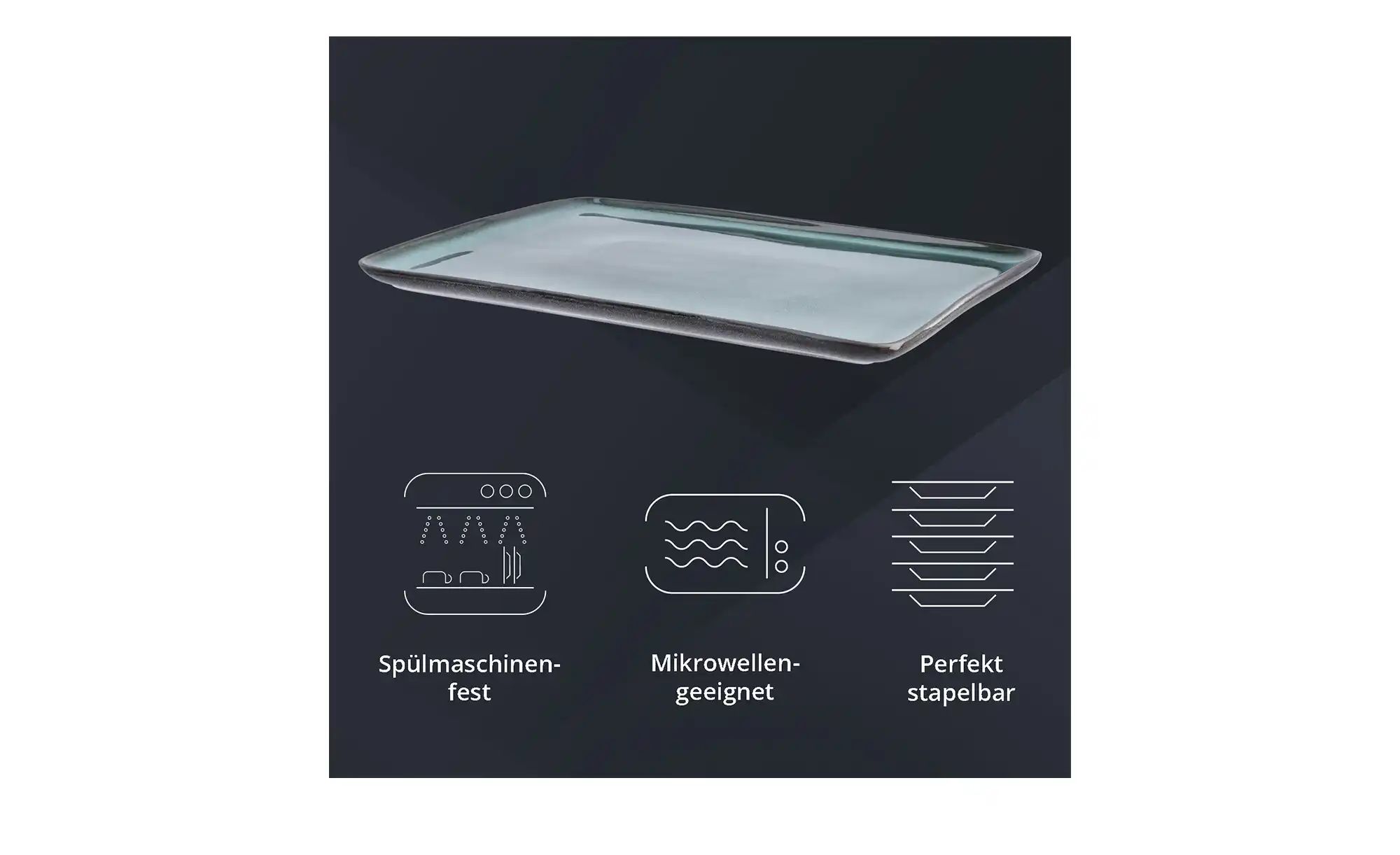 Thumbnail - Peill+Putzler Servierplatte  Rimini ¦ grün ¦ Steinzeug/Steingut ¦ Maße (cm): B: 24,3 H: 2 Geschirr > Einzelgeschirrteile...