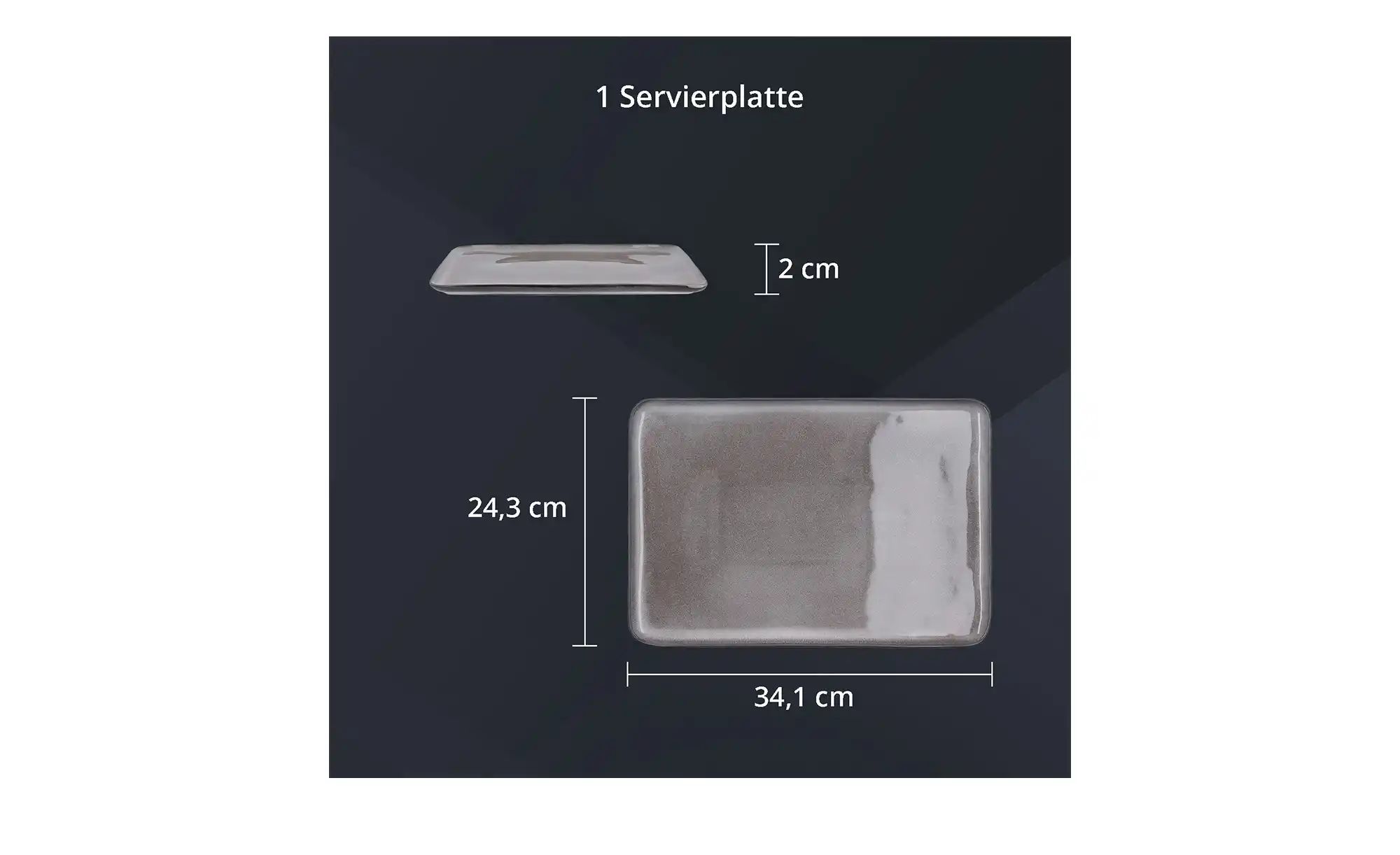 Thumbnail - Peill+Putzler Servierplatte Rimini ¦ grau ¦ Steinzeug/Steingut ¦ Maße (cm): B: 24,3 H: 2 Geschirr > Einzelgeschirrteile...
