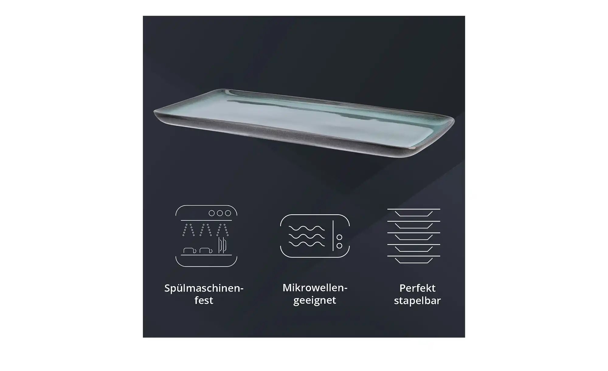 Thumbnail - Peill+Putzler Servierplatte Rimini ¦ grün ¦ Steinzeug/Steingut ¦ Maße (cm): B: 15 H: 1,8 Geschirr > Einzelgeschirrteile...