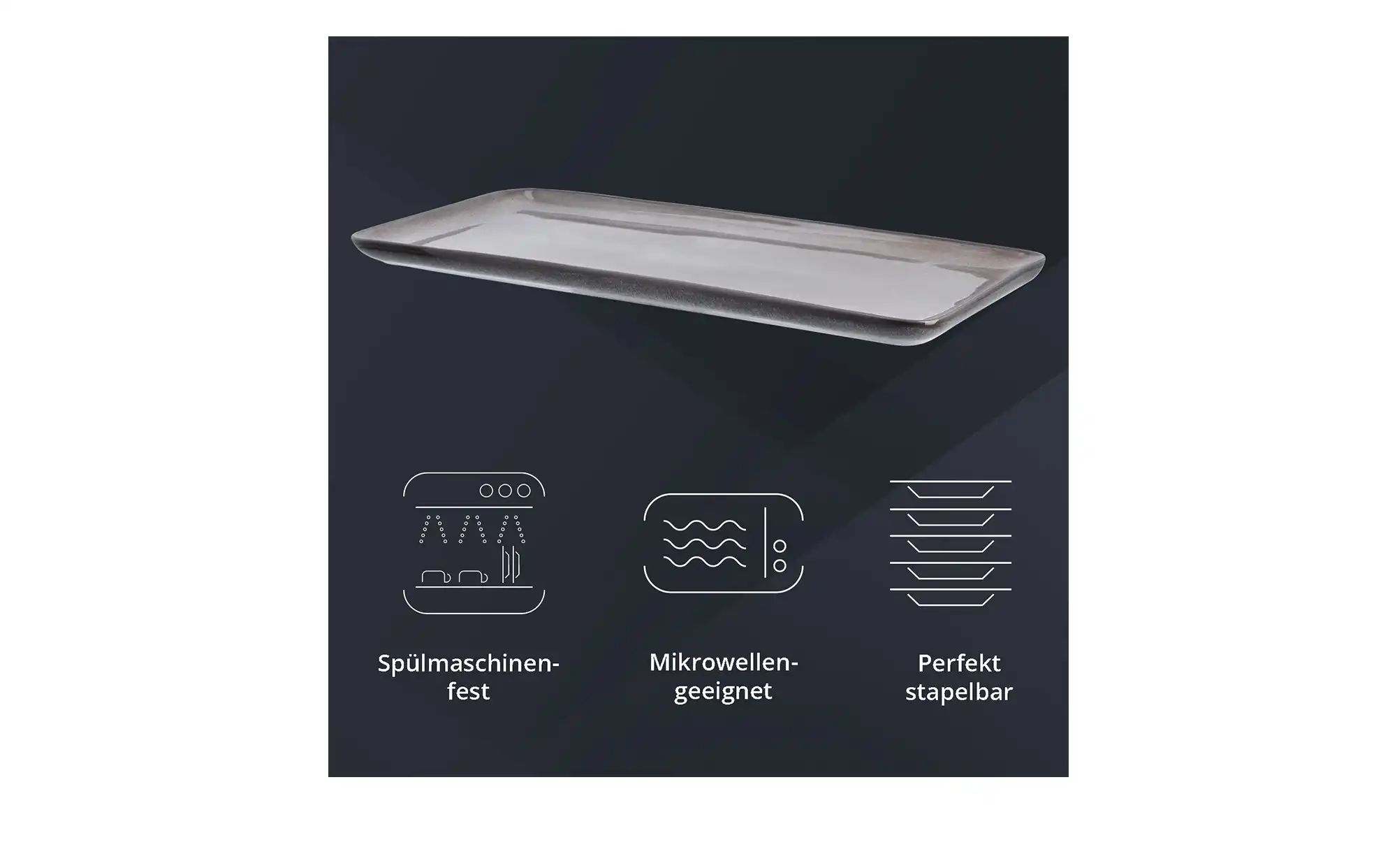 Thumbnail - Peill+Putzler Servierplatte  Rimini ¦ grau ¦ Steinzeug/Steingut ¦ Maße (cm): B: 15 H: 1,8 Geschirr > Einzelgeschirrteile...