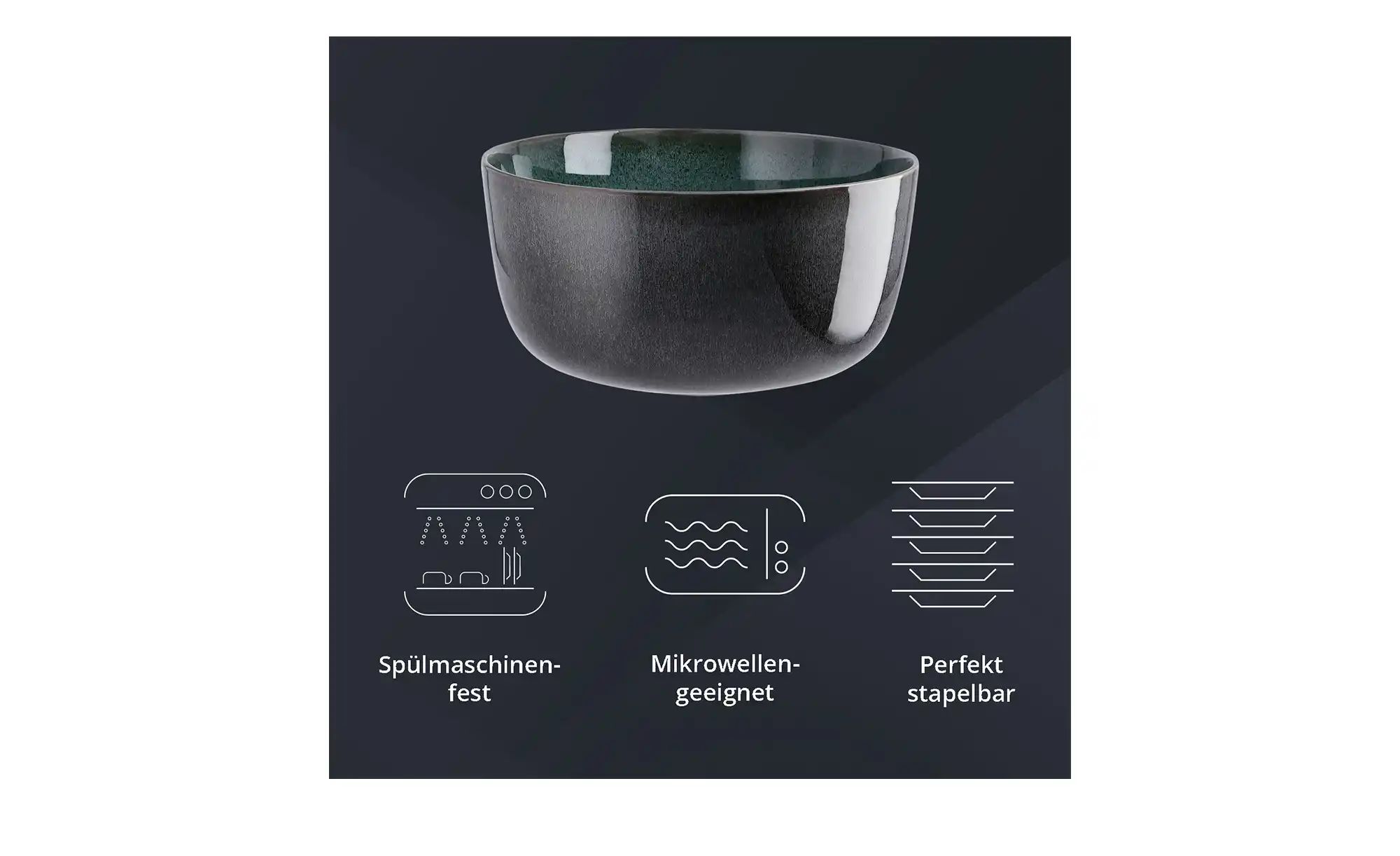 Peill+Putzler Salatschüssel  Rimini ¦ grün ¦ Steinzeug/Steingut ¦ Maße (cm) günstig online kaufen