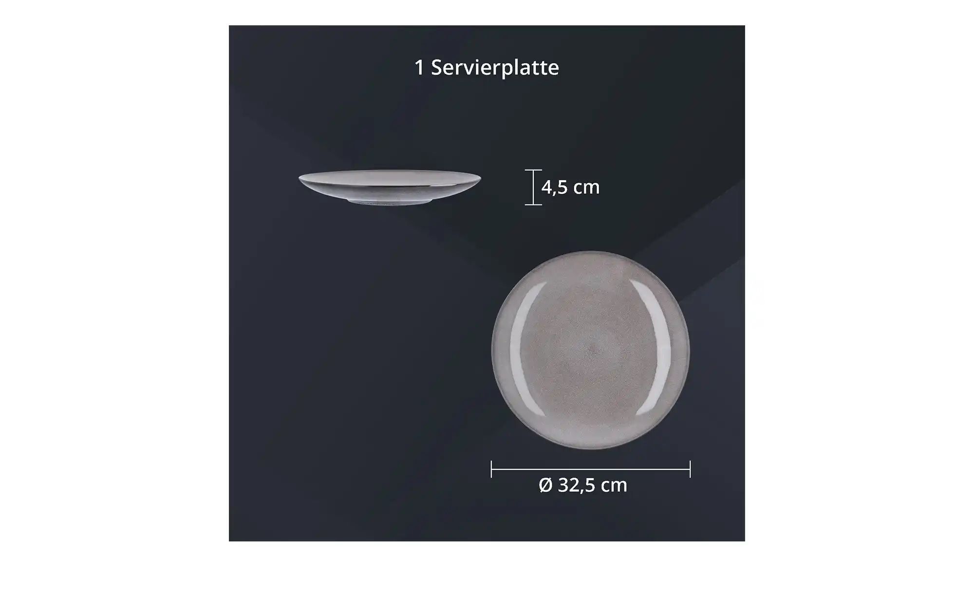 Peill+Putzler Platte  Rimini ¦ grau ¦ Steinzeug/Steingut ¦ Maße (cm): H: 4, günstig online kaufen