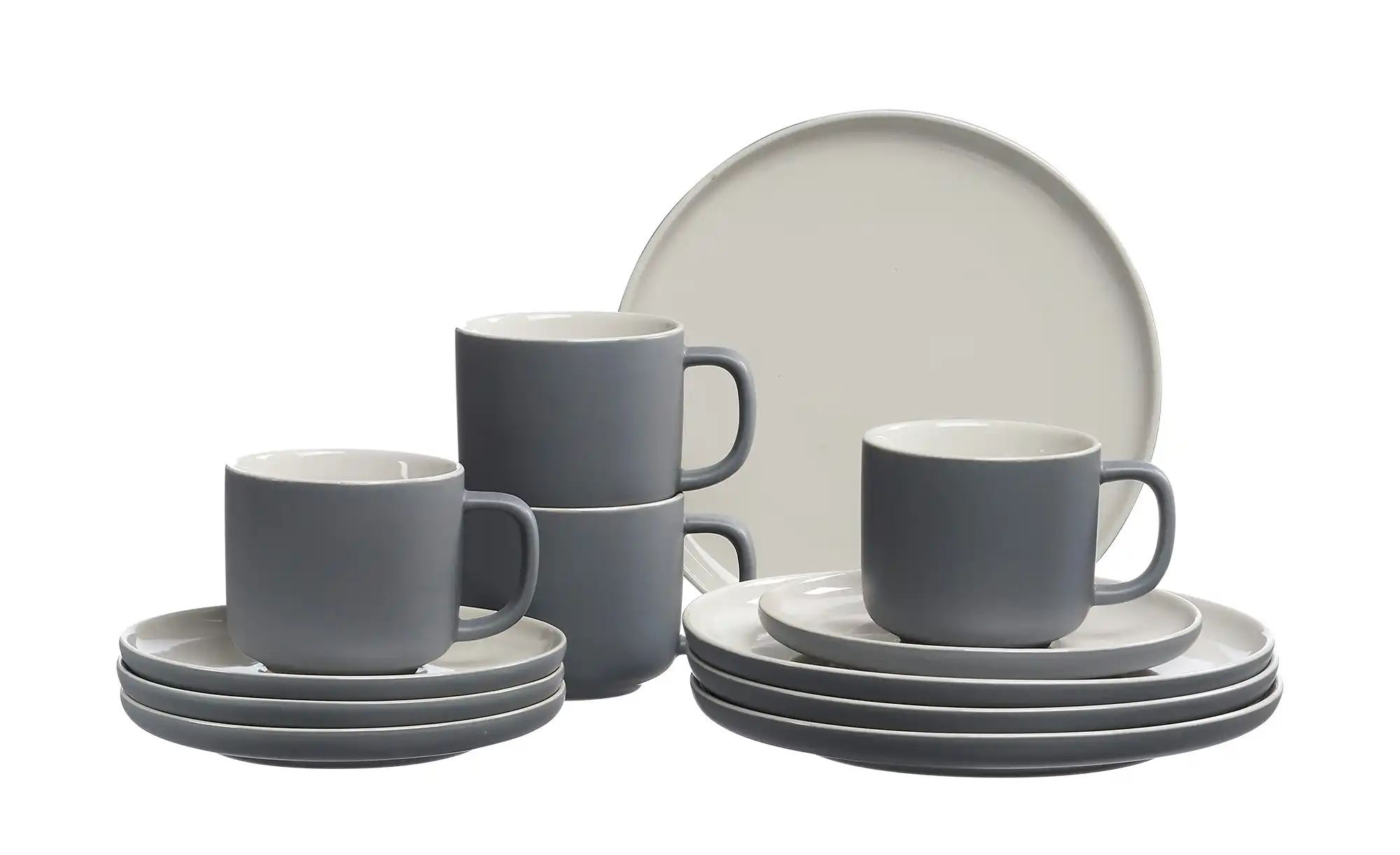 Ritzenhoff & Breker Kaffeeservice  12-teilig  Jasper ¦ grau ¦ Steinzeug/Ste günstig online kaufen