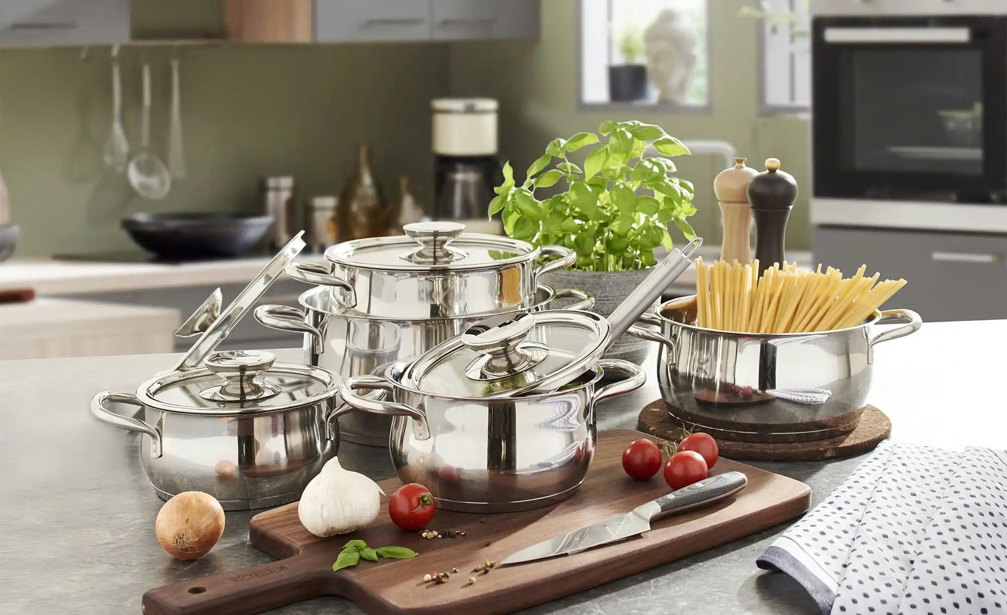 Thumbnail - Berndes Topfset  5-teilig  Romantika ¦ silber ¦ Edelstahl Töpfe & Pfannen & Zubehör > Topf und Pfannen-Sets - Höffner