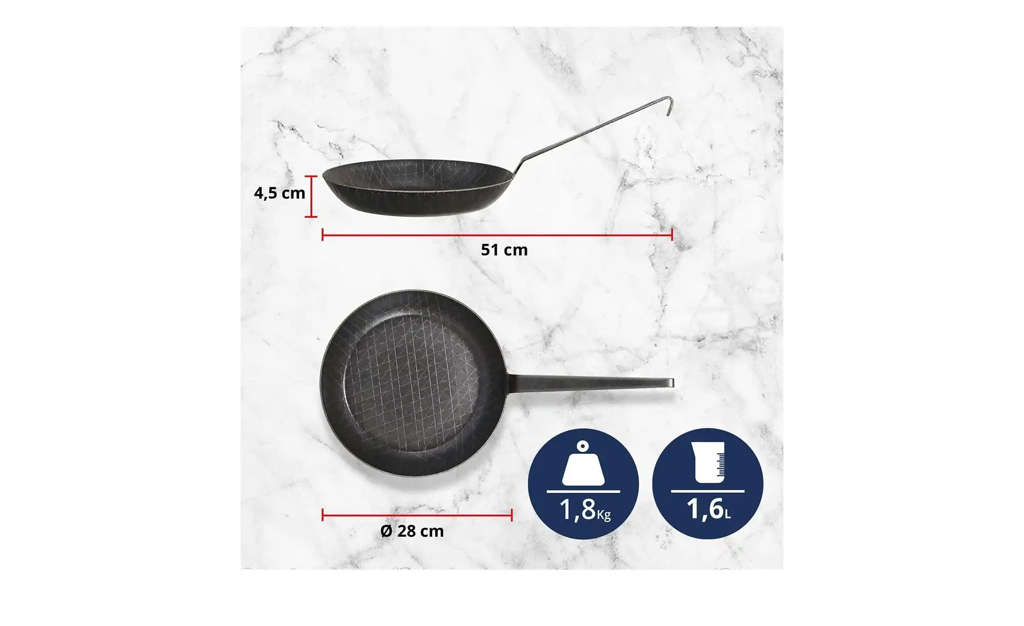 Thumbnail - Meisterkoch Bratpfanne 28cm FERRO ¦ grau Ø: 28 Töpfe & Pfannen & Zubehör > Pfannen > Bratpfannen - Höffner