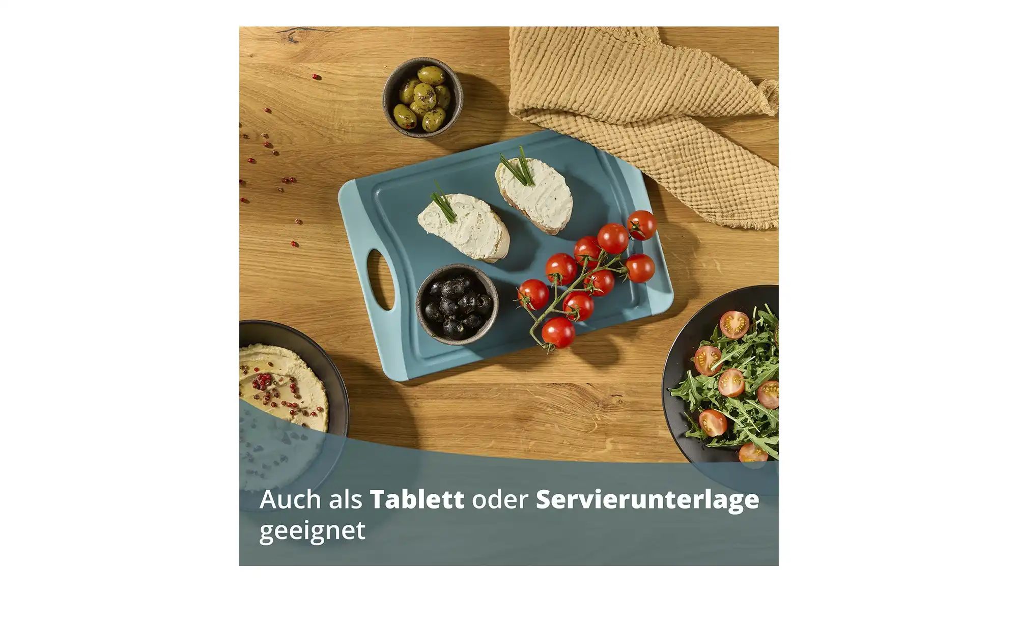 KHG Schneidebrett   ¦ blau ¦ Kunststoff ¦ Maße (cm): B: 29,2 H: 0,8 T: 20.3 günstig online kaufen