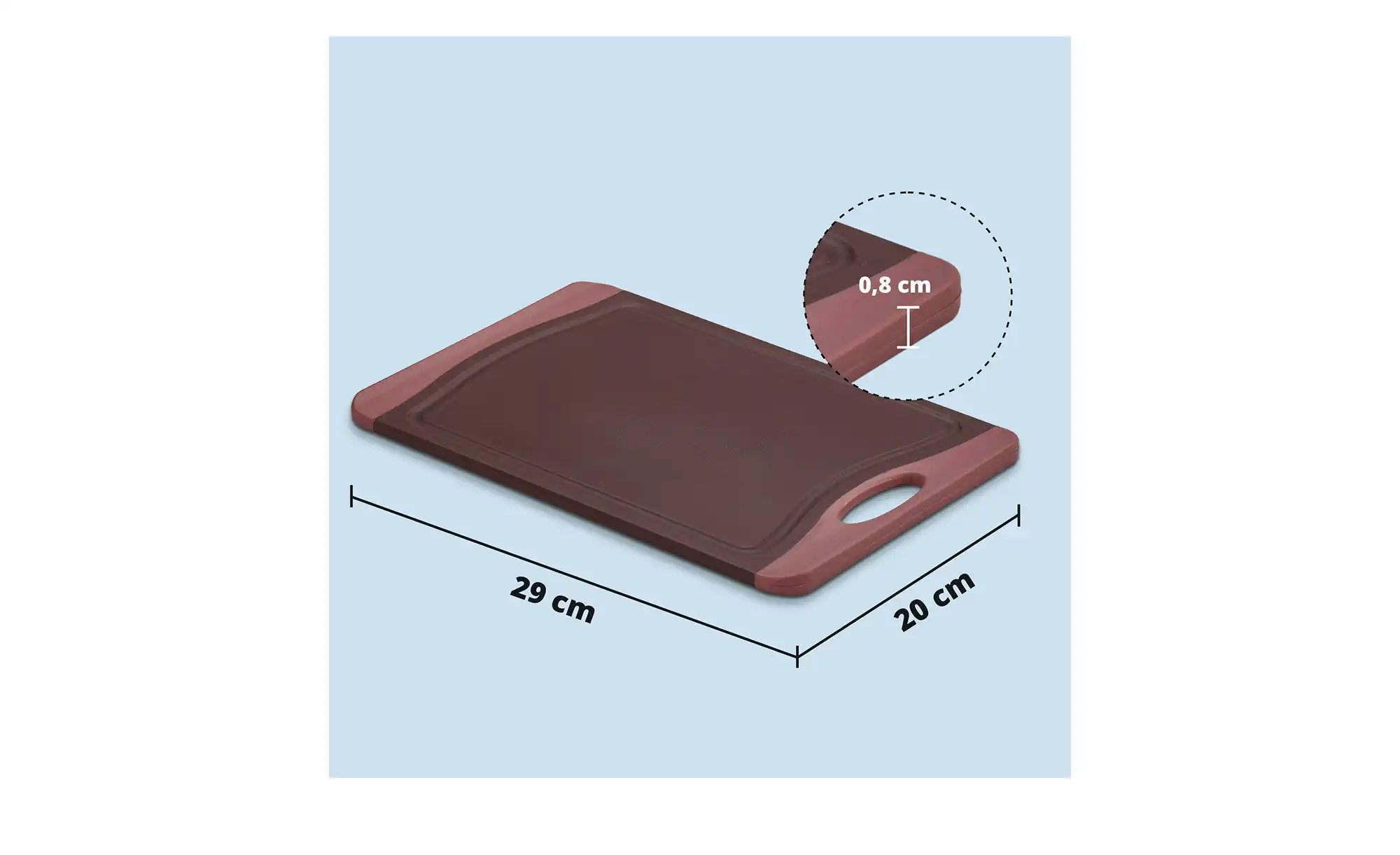 KHG Schneidebrett   ¦ rot ¦ Kunststoff ¦ Maße (cm): B: 29,2 H: 0,8 T: 20.3 günstig online kaufen