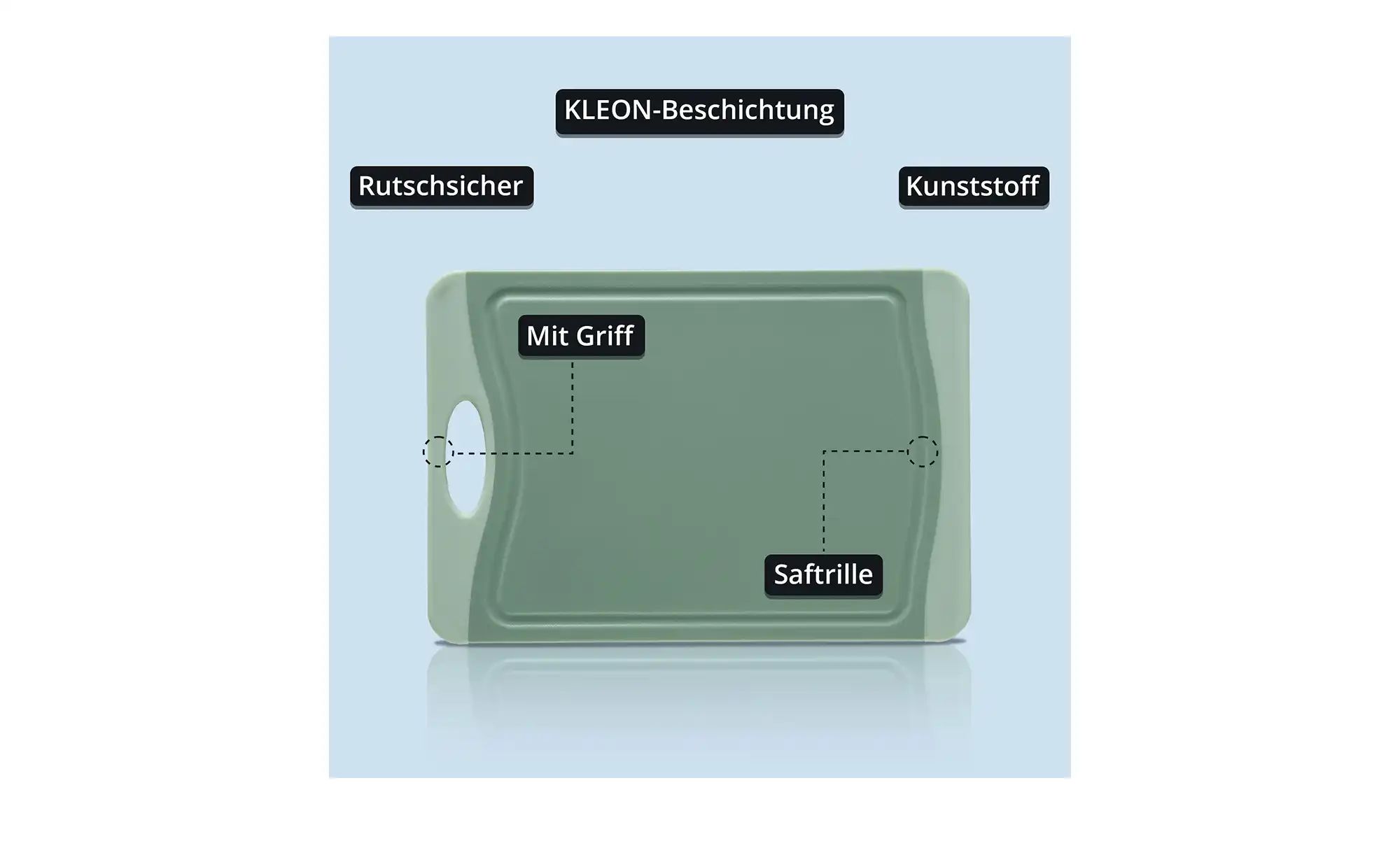 KHG Schneidebrett   ¦ grün ¦ Kunststoff ¦ Maße (cm): B: 36,8 H: 0,9 T: 25.4 günstig online kaufen