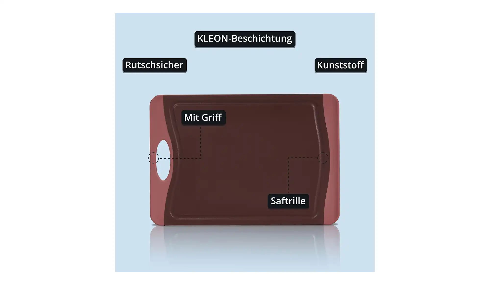 Thumbnail - KHG Schneidebrett ¦ rot ¦ Kunststoff ¦ Maße (cm): B: 36,8 H: 0,9 T: 25.4 Küchenzubehör & Helfer > Schneidebretter - Hö...