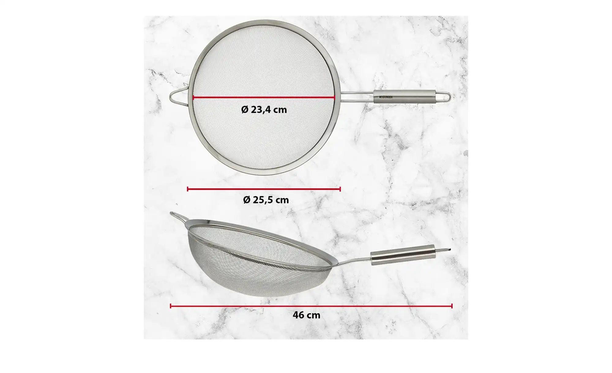 Meisterkoch Küchensieb   ¦ silber ¦ Edelstahl Ø: 25.5 Küchenzubehör & Helfe günstig online kaufen