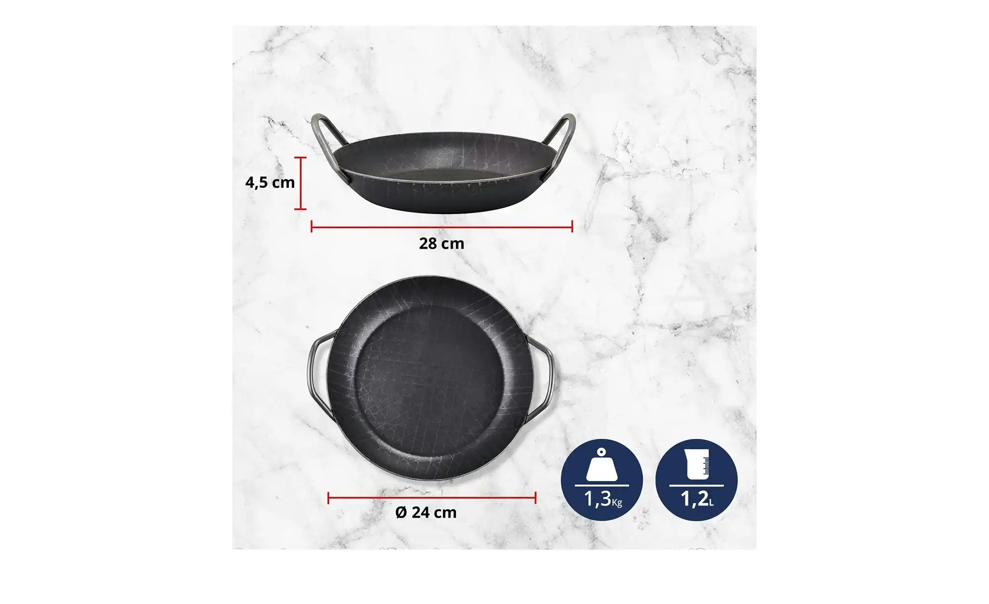 Meisterkoch Servierpfanne 24 cm  FERRO ¦ grau Ø: 24 Töpfe & Pfannen & Zubeh günstig online kaufen