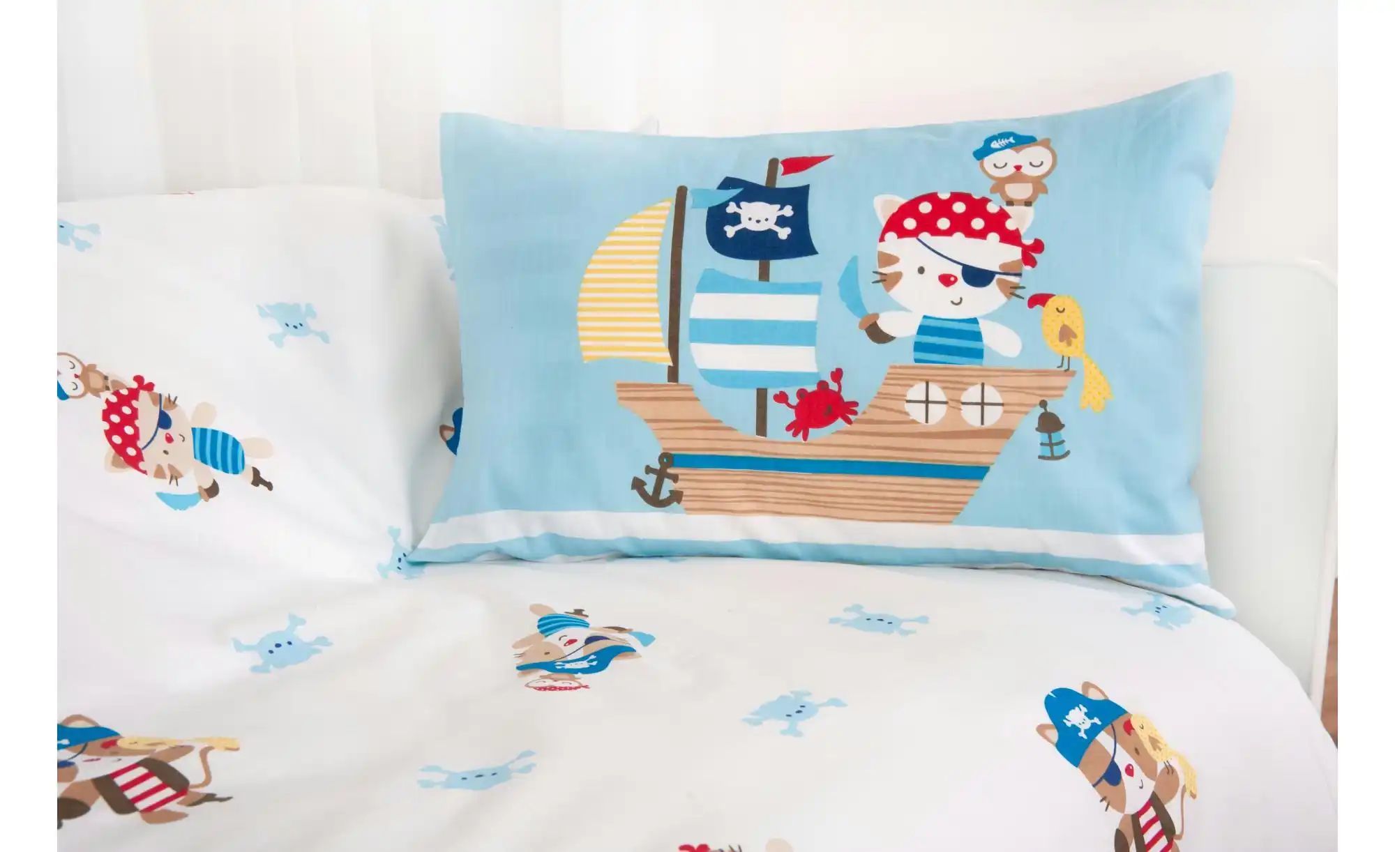 Thumbnail - Herding Bettwäsche-Set  Kleiner Pirat blau ¦ mehrfarbig ¦ Maße (cm): B: 100 Bettwaren > Bettwäsche > Bettwäsche ganzjähr...