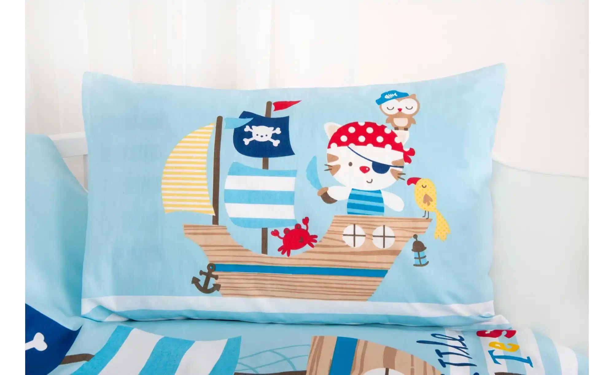 Thumbnail - Herding Bettwäsche-Set  Kleiner Pirat blau ¦ mehrfarbig ¦ Maße (cm): B: 100 Bettwaren > Bettwäsche > Bettwäsche ganzjähr...