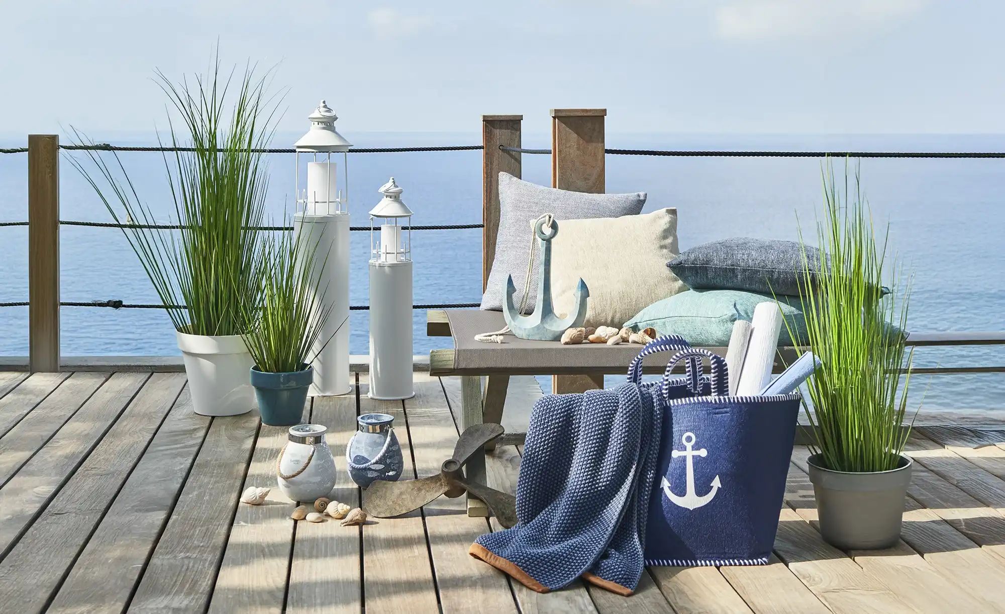 Laterne  Leuchtturm ¦ weiß ¦ Glas,Metall ¦ Maße (cm): H: 72,8  Ø: 15.5 Acce günstig online kaufen