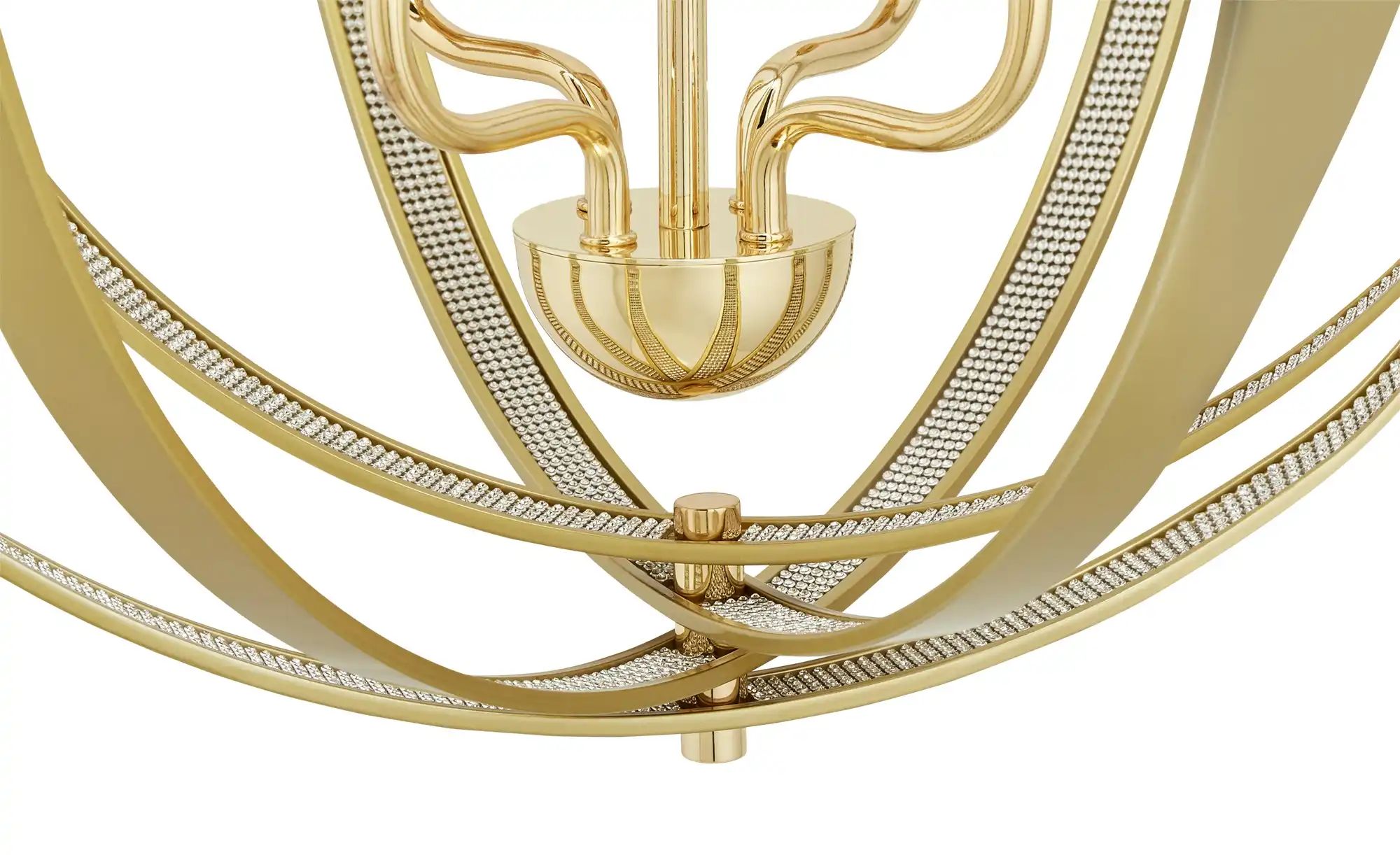 Thumbnail - Trio Kronleuchter  4-flammig messing mit Strass   ¦ gold ¦ Maße (cm): H: 150  Ø: 56 Lampen & Leuchten > Hängeleuchten - ...