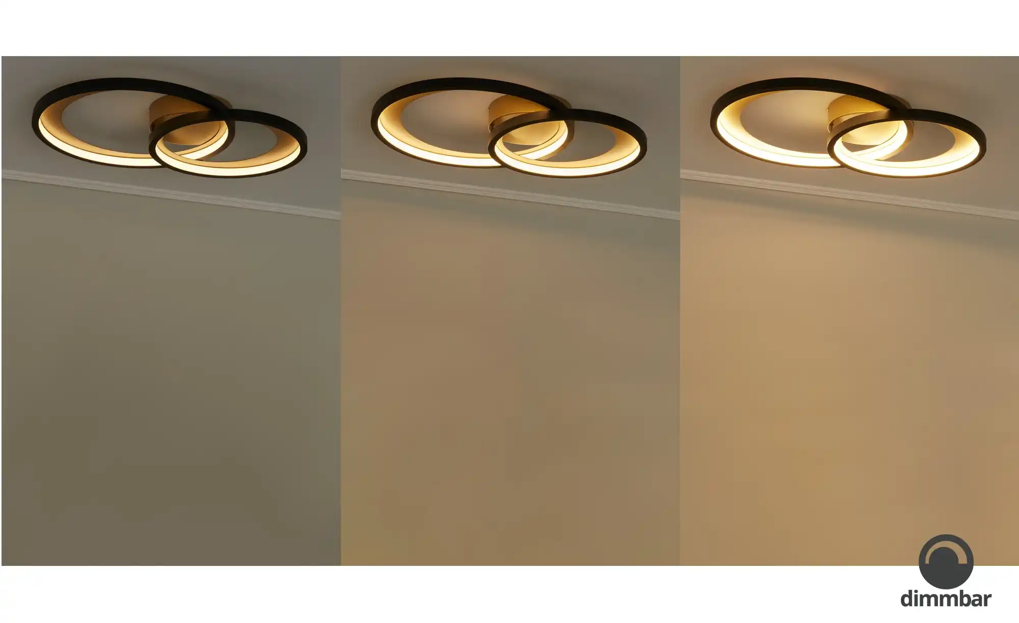 Trio LED-Deckenleuchte schwarz/goldfarben | Höffner