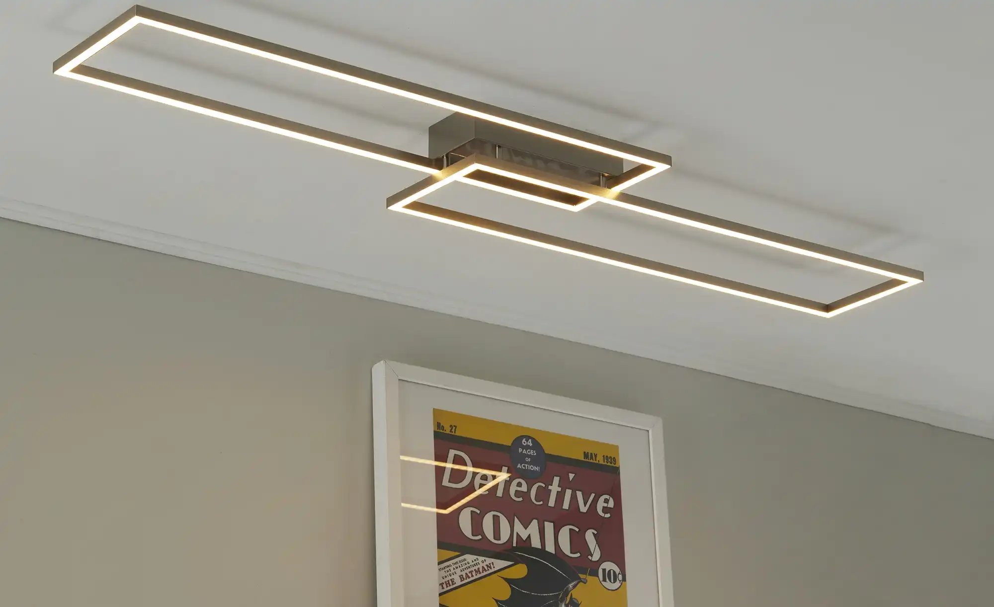 LED Decken Leiste Spot Strahler Nickel Design Leuchte zwei Lampen zur  Auswahl
