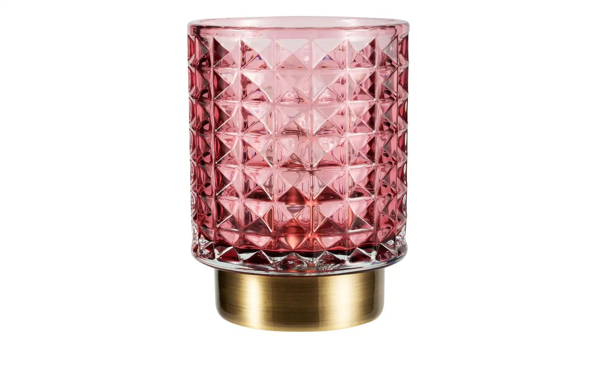 Mobile-Tischleuchte  Glas Rosa   ¦ rosa/pink ¦ Maße (cm): H: 15  Ø: 11 Lamp günstig online kaufen