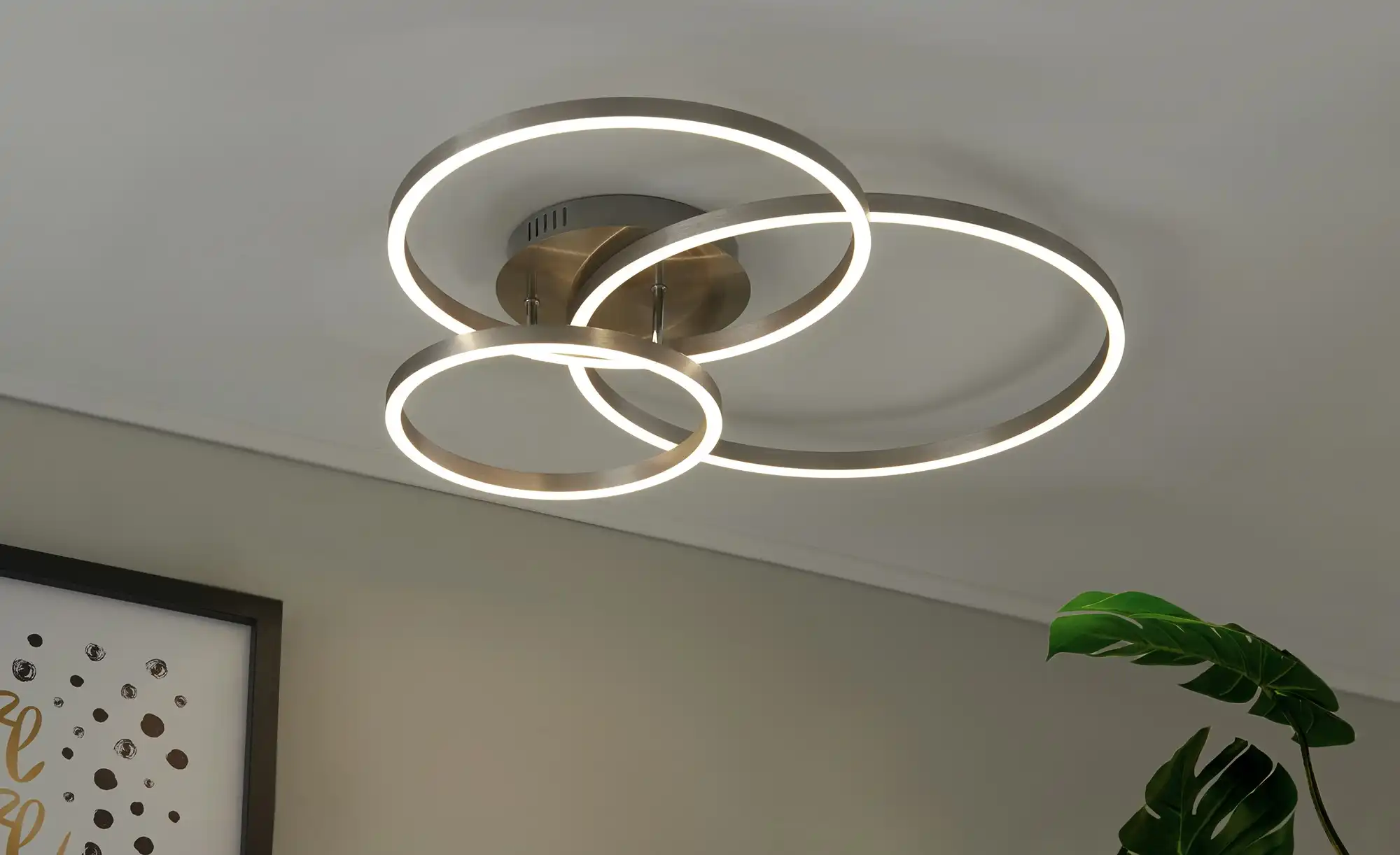 Trio Höffner Möbel LED Ringe | Nickel Deckenleuchte, 3