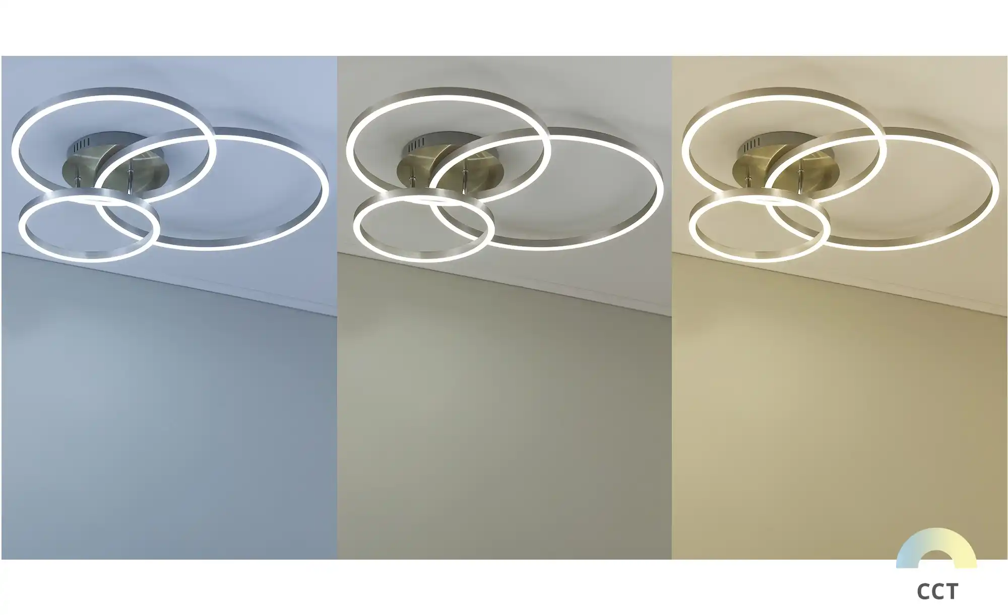 Ringe Trio LED Deckenleuchte, 3 Möbel | Nickel Höffner