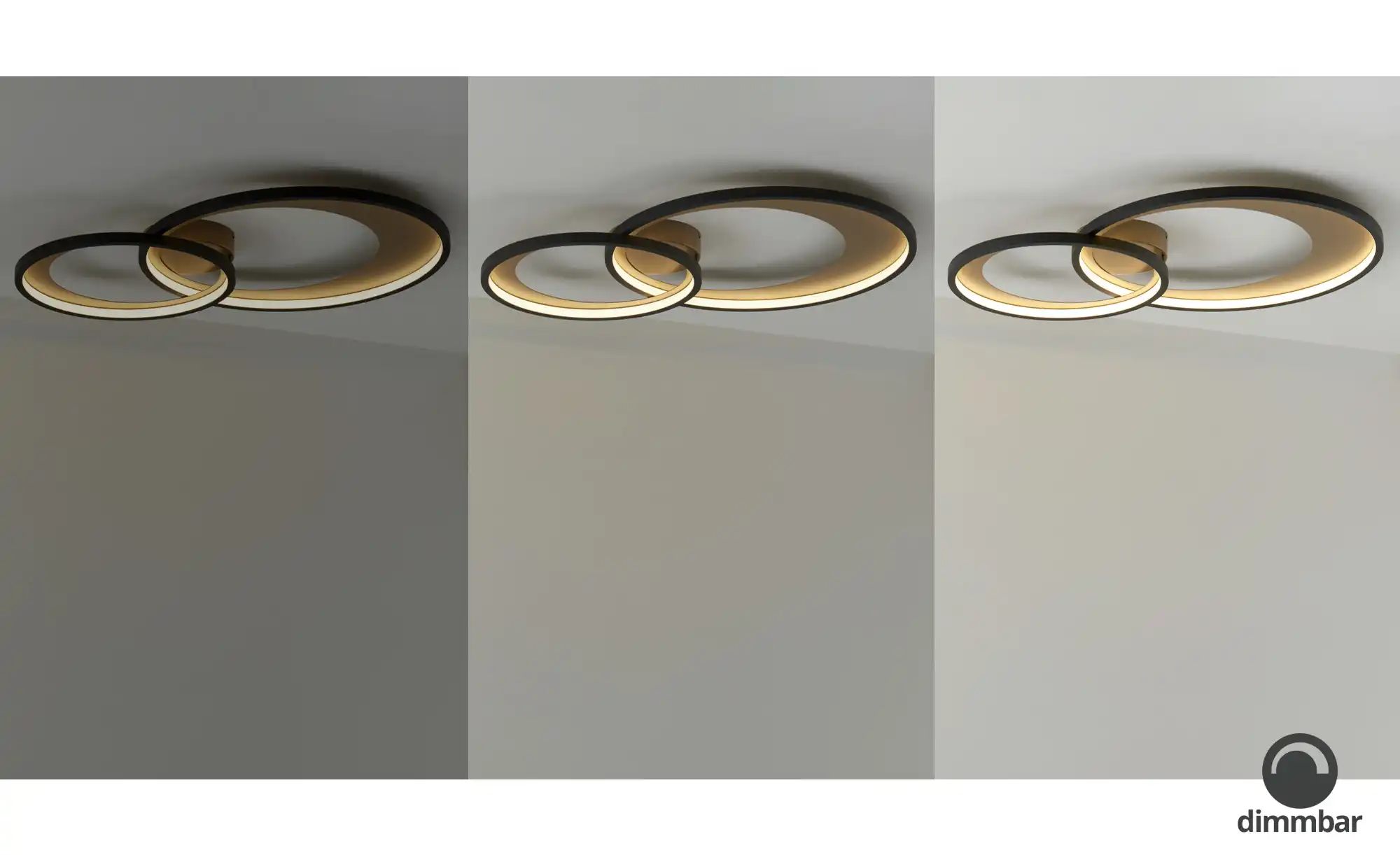 Trio LED-Deckenleuchte, schwarz/ gold | Höffner ´groß´
