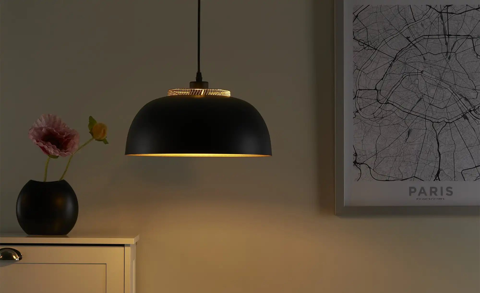 Thumbnail - Pendelleuchte Punch ¦ schwarz ¦ Maße (cm): H: 150 Ø: 35 Lampen & Leuchten > Hängeleuchten - Höffner