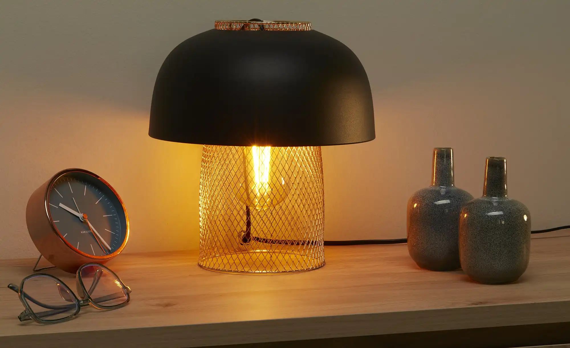 Thumbnail - Tischleuchte Punch ¦ schwarz ¦ Maße (cm): H: 28 Ø: 25 Lampen & Leuchten > Tischlampen - Höffner