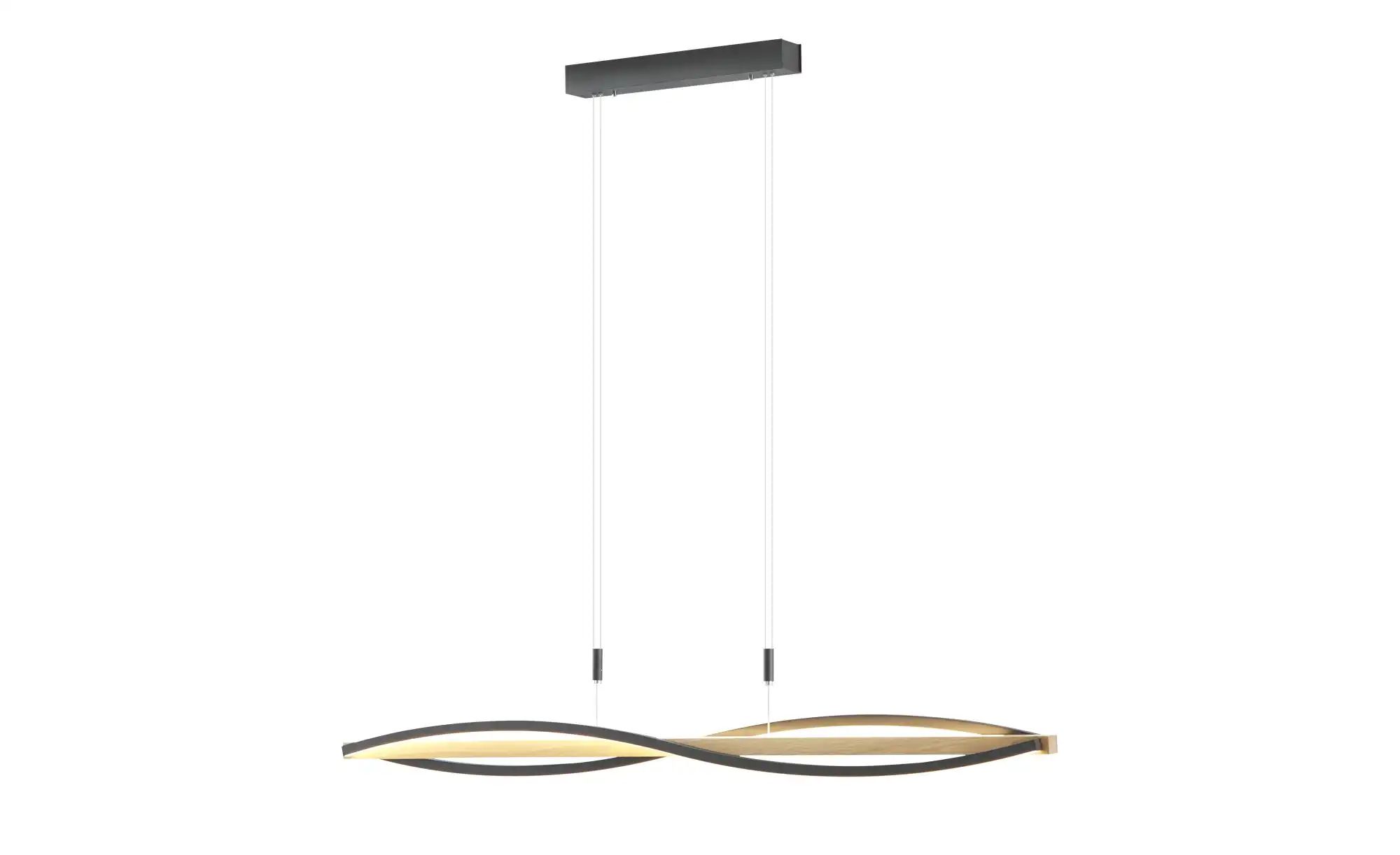 KHG LED-Pendelleuchte  3-flammig  schwarz/ Eiche   ¦ holzfarben ¦ Maße (cm) günstig online kaufen
