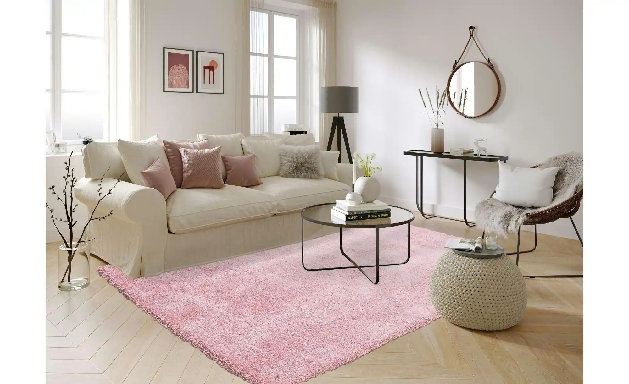 Tom Tailor Hochflorteppich  Cozy ¦ rosa/pink ¦ Synthetische Fasern ¦ Maße ( günstig online kaufen