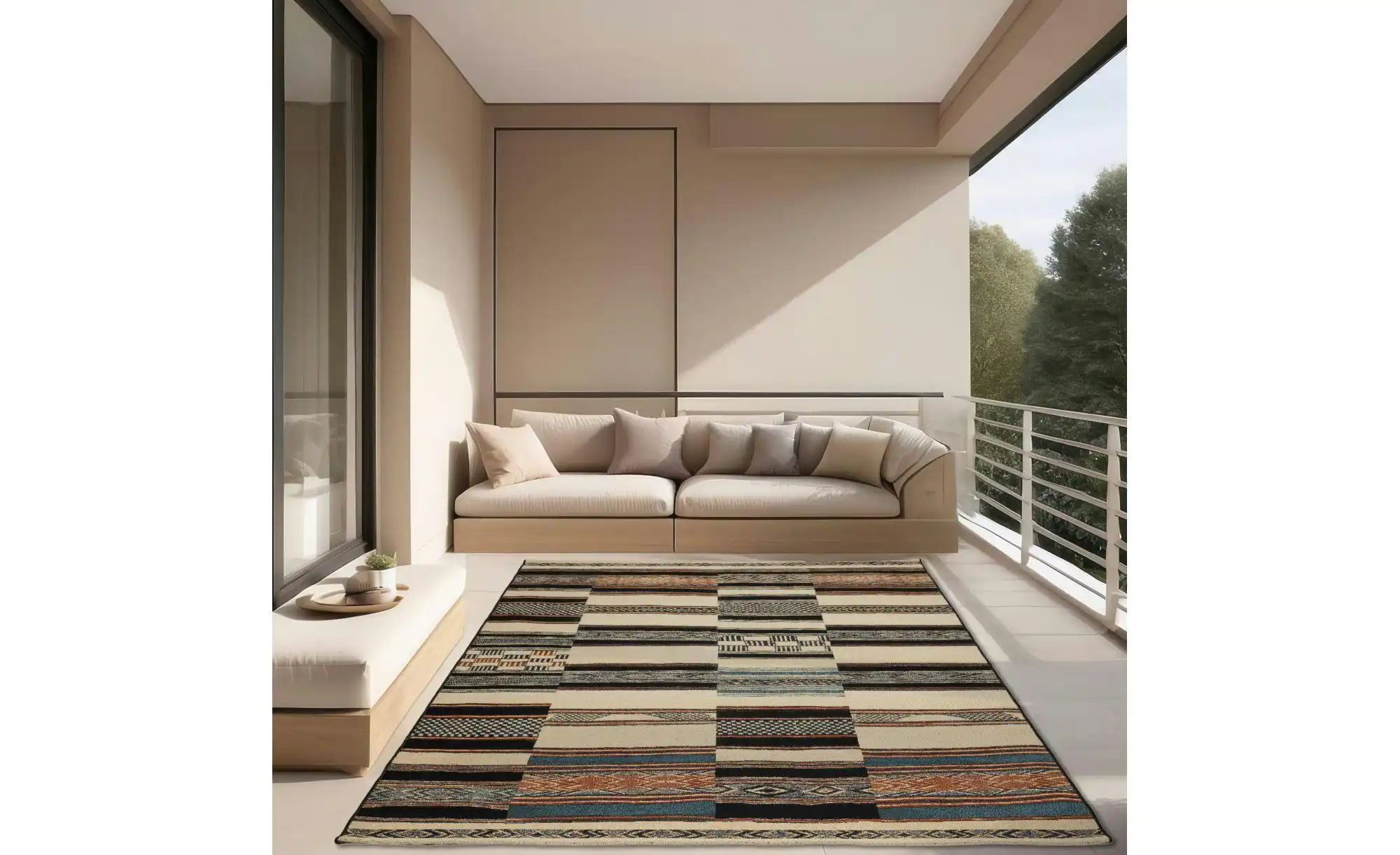 Thumbnail - Gino Falcone In-und Outdoor-Teppich  Aurora ¦ beige ¦ Synthetische Fasern ¦ Maße (cm): B: 60 H: 1 Teppiche > Outdoor Tep...