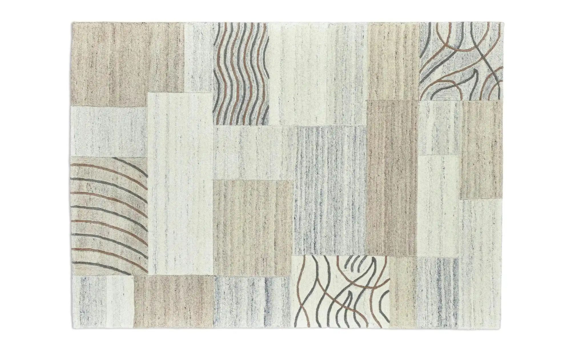 THEKO Wollteppich  Royal Natur ¦ grau ¦ Wolle ¦ Maße (cm): B: 90 H: 1 Teppi günstig online kaufen