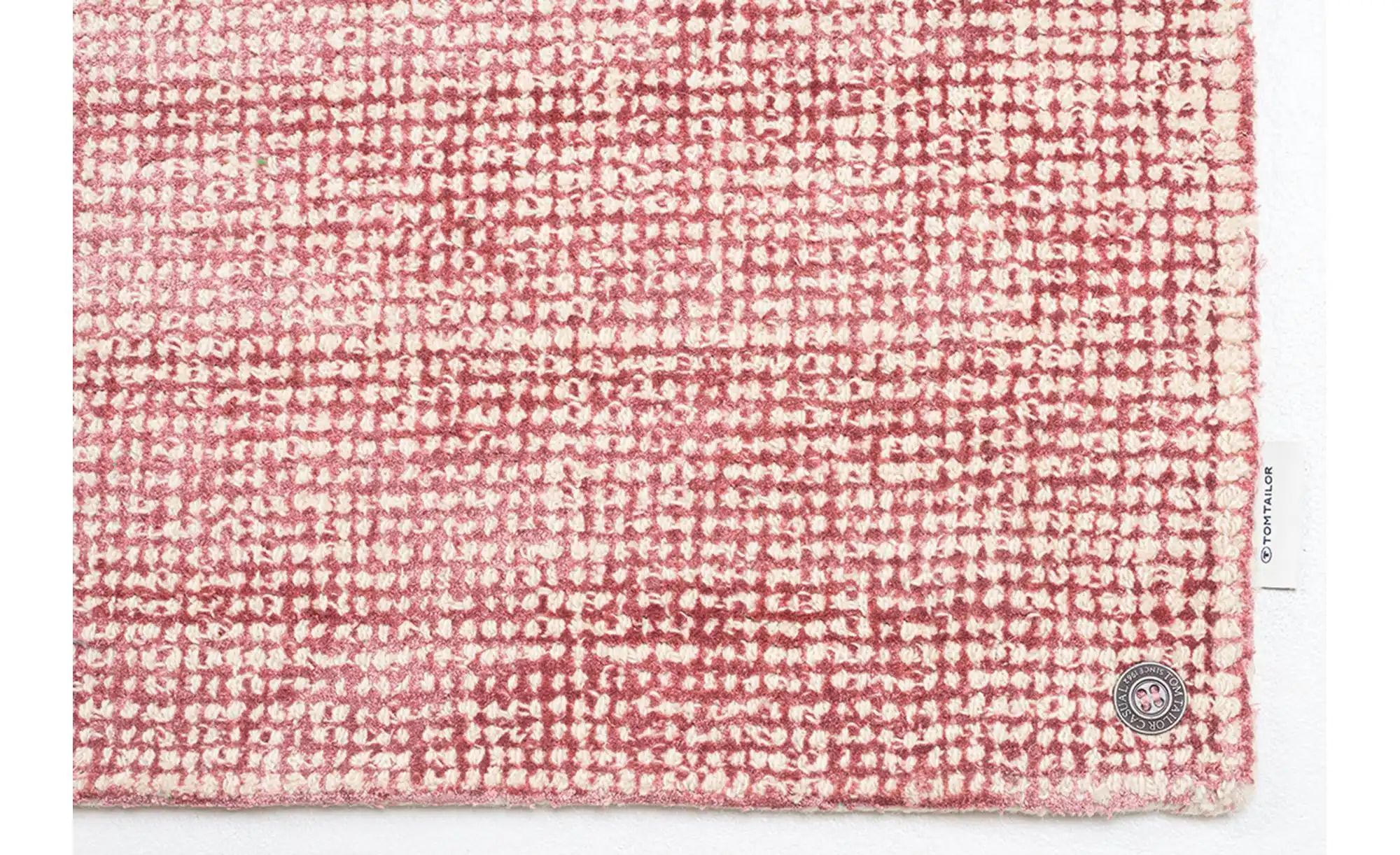 Tom Tailor Wollteppich  Groove ¦ rosa/pink ¦ Viskose ¦ Maße (cm): B: 85 H: günstig online kaufen