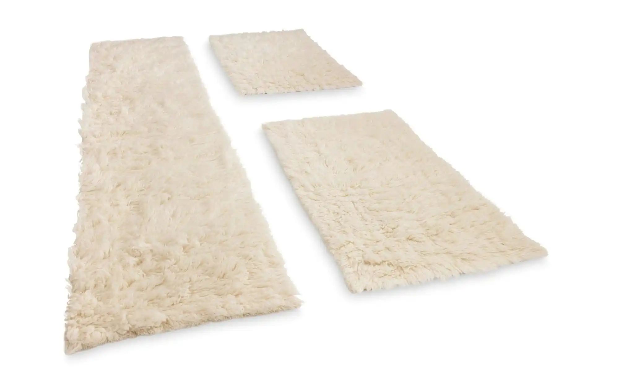 THEKO Flokati Wollteppich  Flokos ¦ beige ¦ Wolle ¦ Maße (cm): B: 70 H: 4 T günstig online kaufen