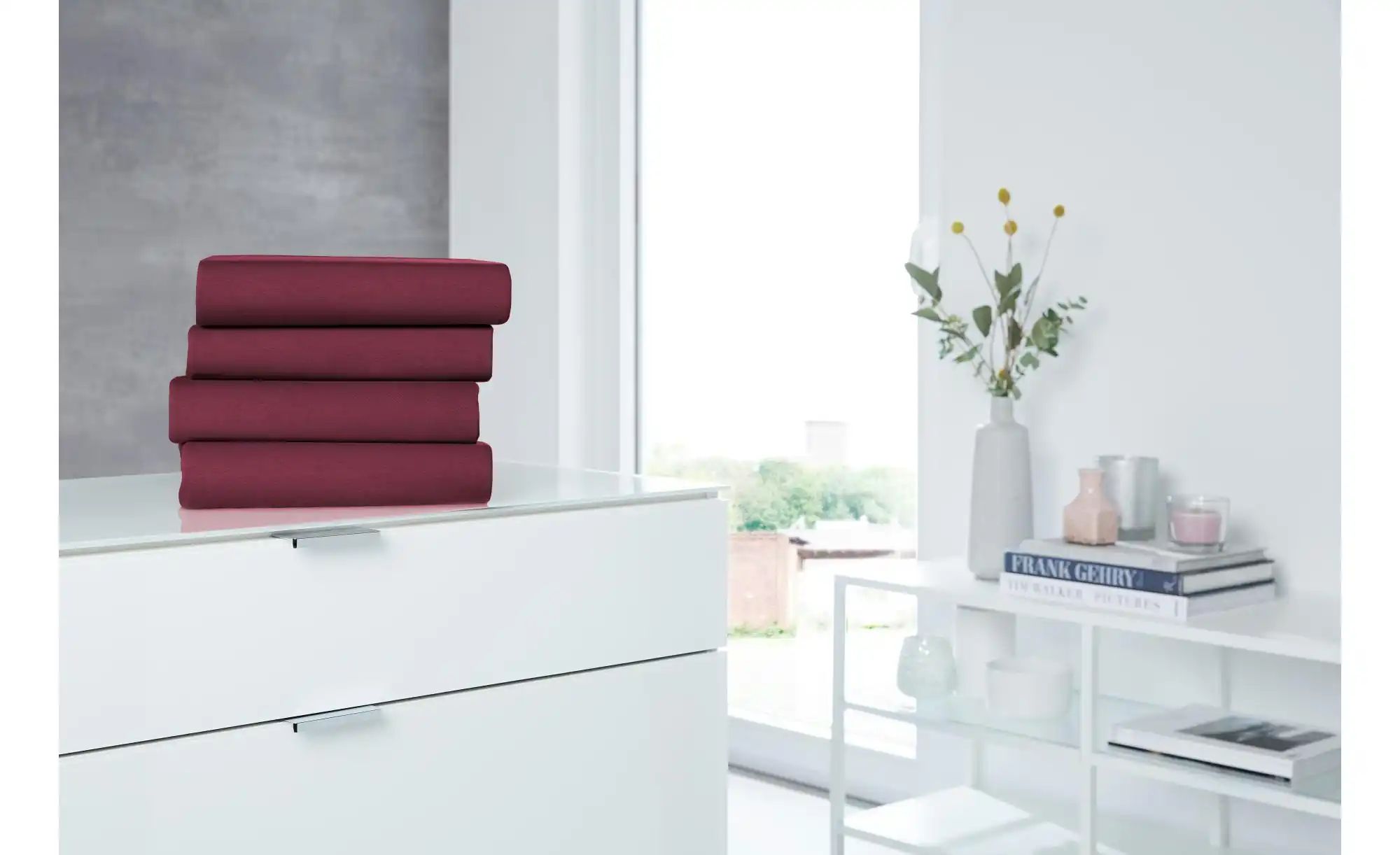 como Jersey-Elasthan Boxspringbetttuch   ¦ rot ¦ Maße (cm): B: 100 H: 26 T: günstig online kaufen