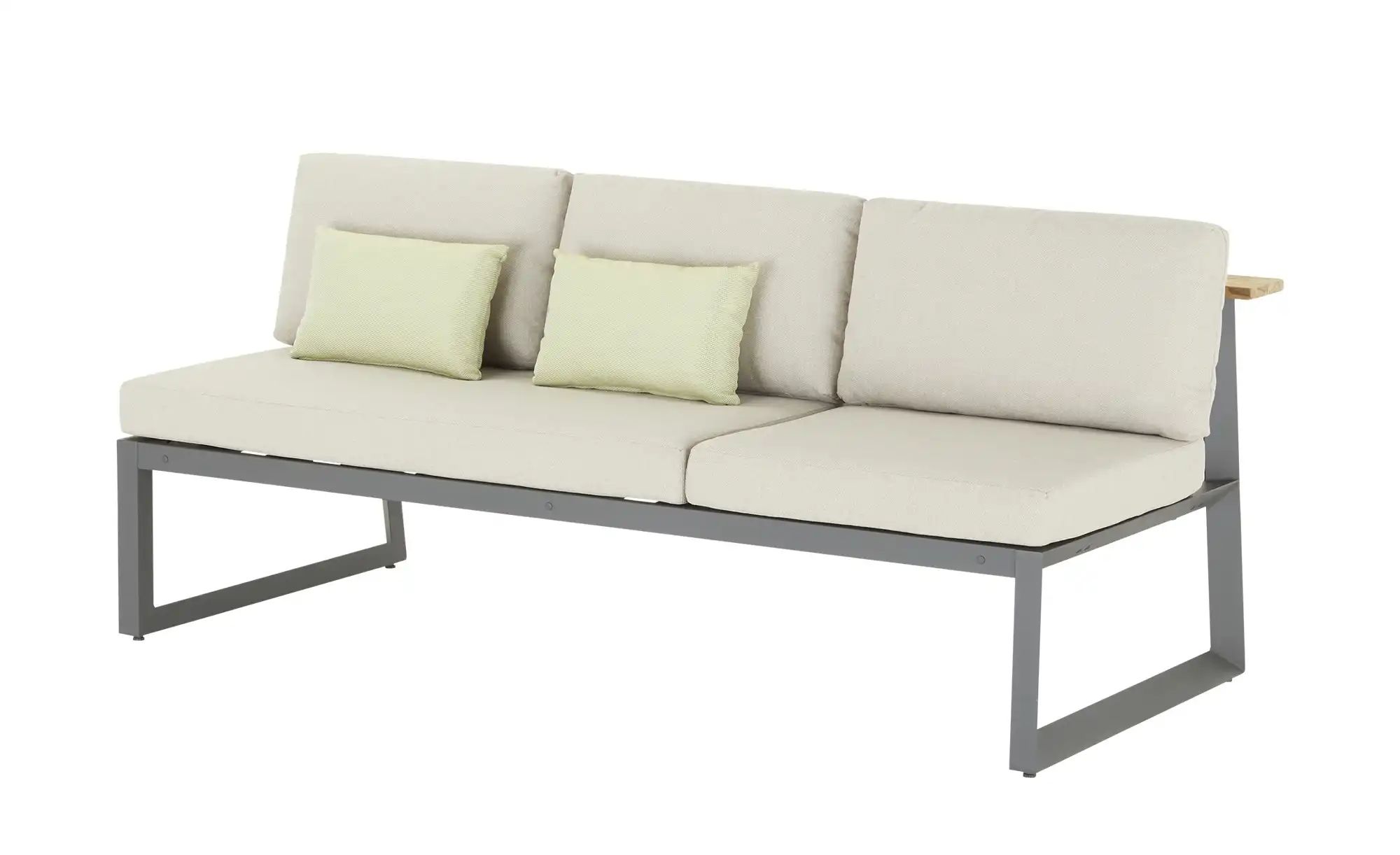 Gartensofa 3-sitzig  Long Beach ¦ grau ¦ Maße (cm): B: 200,5 H: 75 T: 89 Ga günstig online kaufen