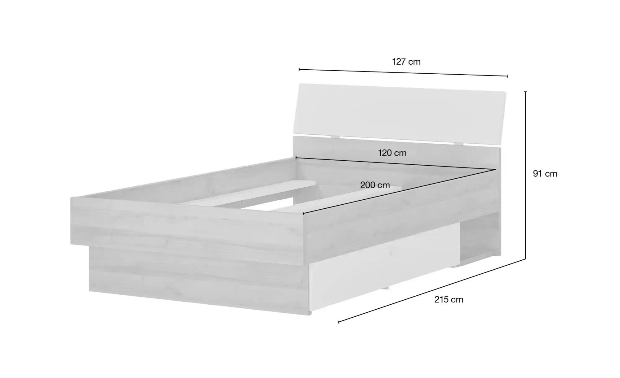 Bett  Bente ¦ holzfarben ¦ Maße (cm): B: 127 H: 91 Kindermöbel > Kinderbett günstig online kaufen