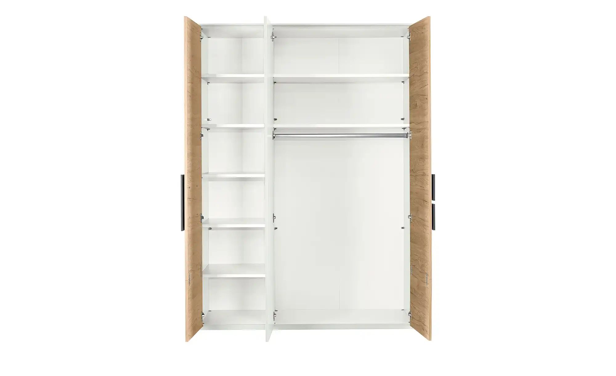 Kleiderschrank, 3-türig Holly | Weiß / Hickory (Nachbildung