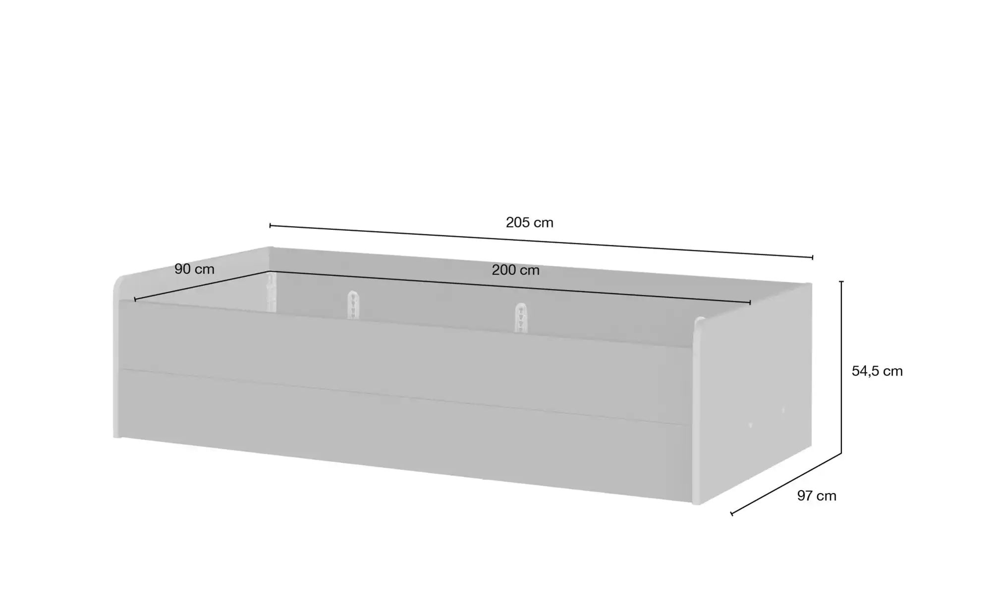 Thumbnail - Stauraumbett  Grow Up ¦ holzfarben ¦ Maße (cm): B: 97 H: 54,5 Betten > Bettgestelle - Höffner