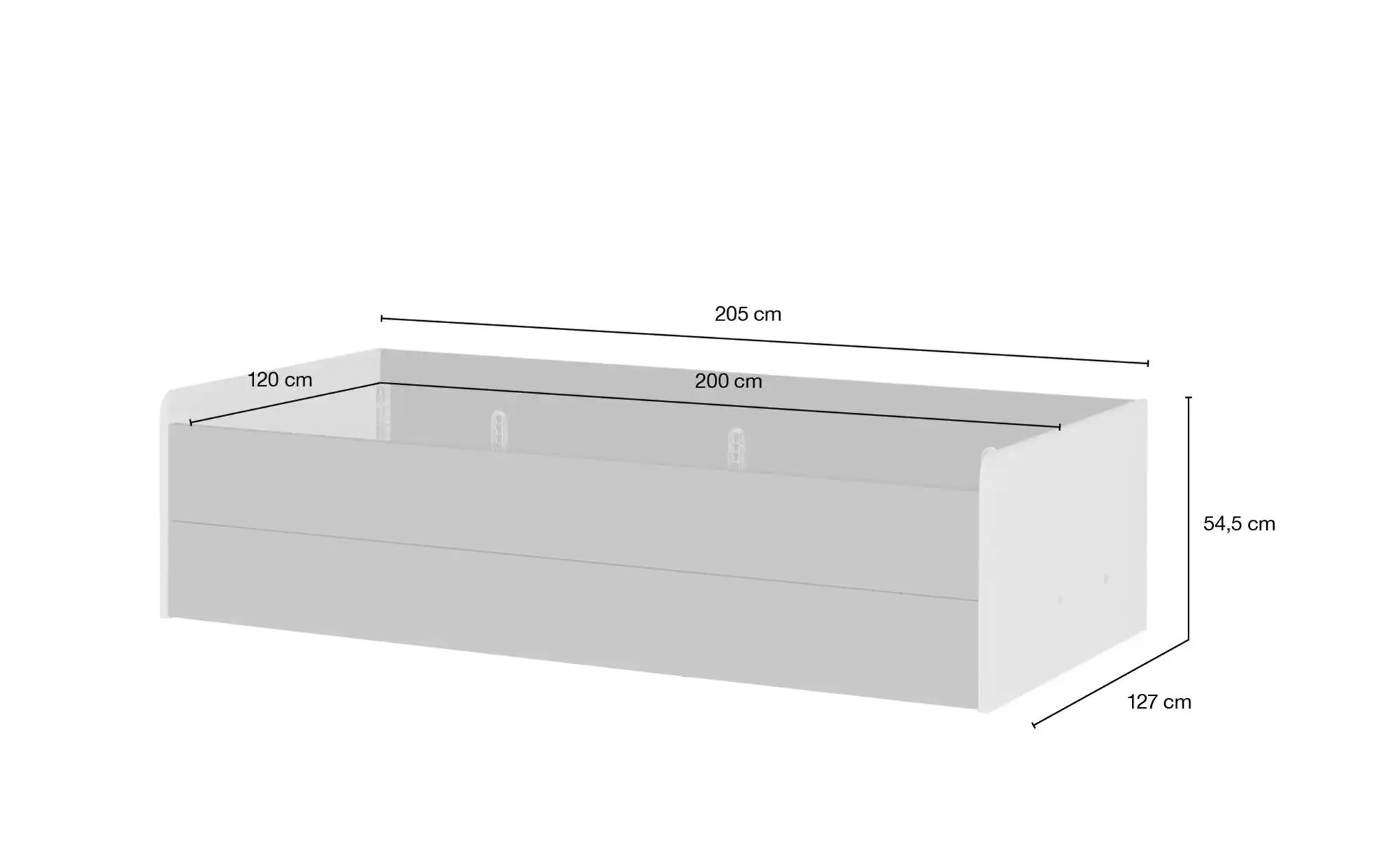 Stauraumbett  Grow Up ¦ grau ¦ Maße (cm): B: 127 H: 54,5 Betten > Bettgeste günstig online kaufen