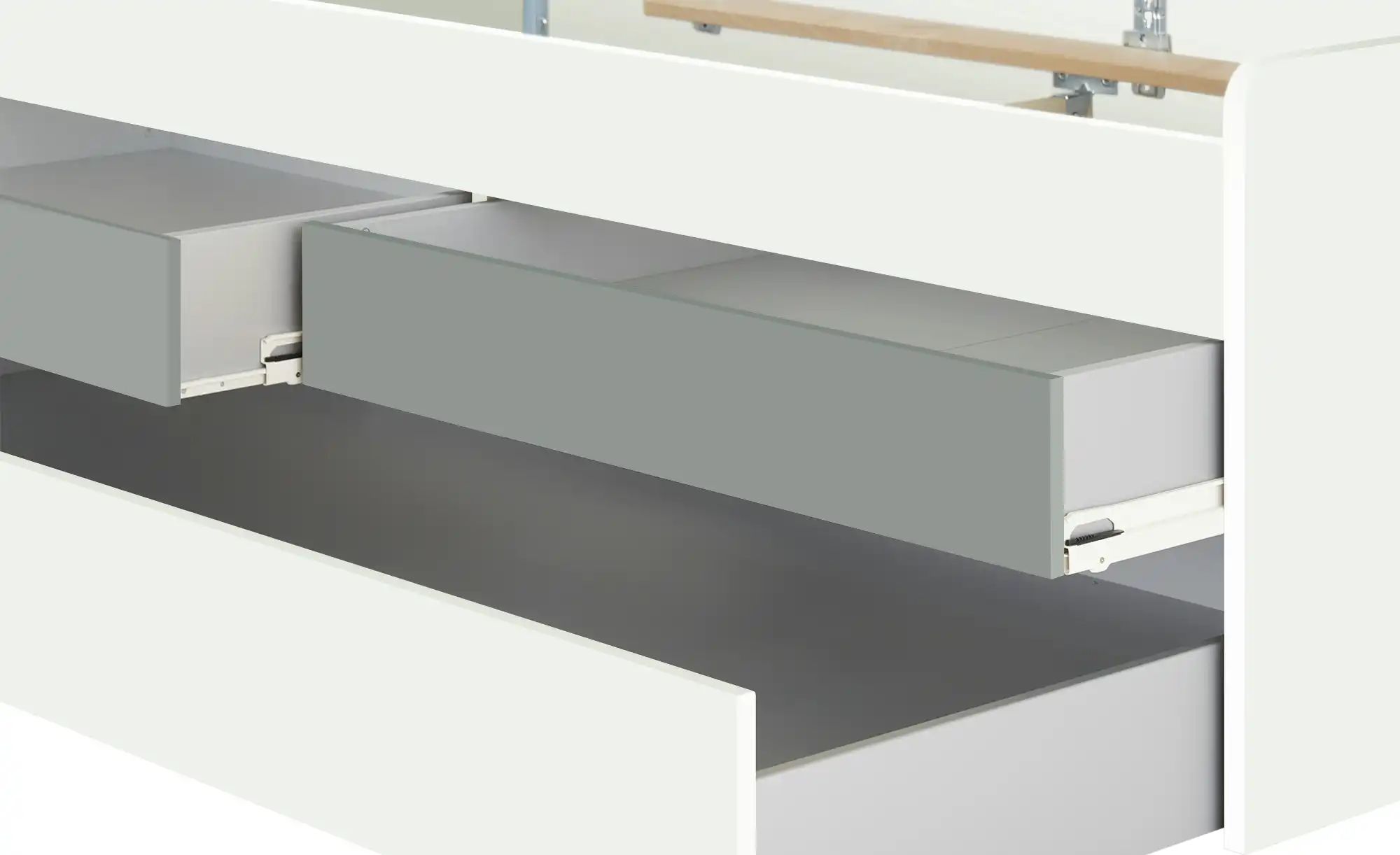 Thumbnail - Duobett mit Stauraum Grow Up ¦ weiß ¦ Maße (cm): B: 97 H: 66 Betten > Bettgestelle - Höffner