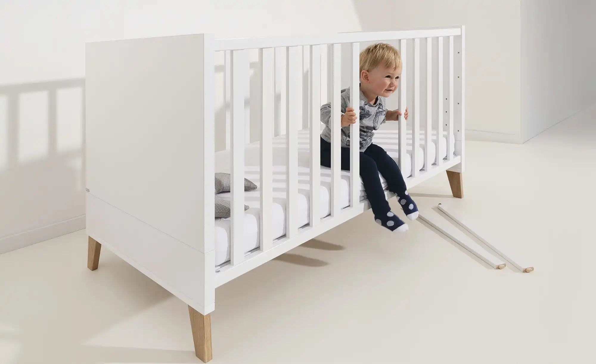 PAIDI Babybett  Oscar ¦ weiß ¦ Maße (cm): B: 76,2 H: 83,3 Baby > Babymöbel günstig online kaufen