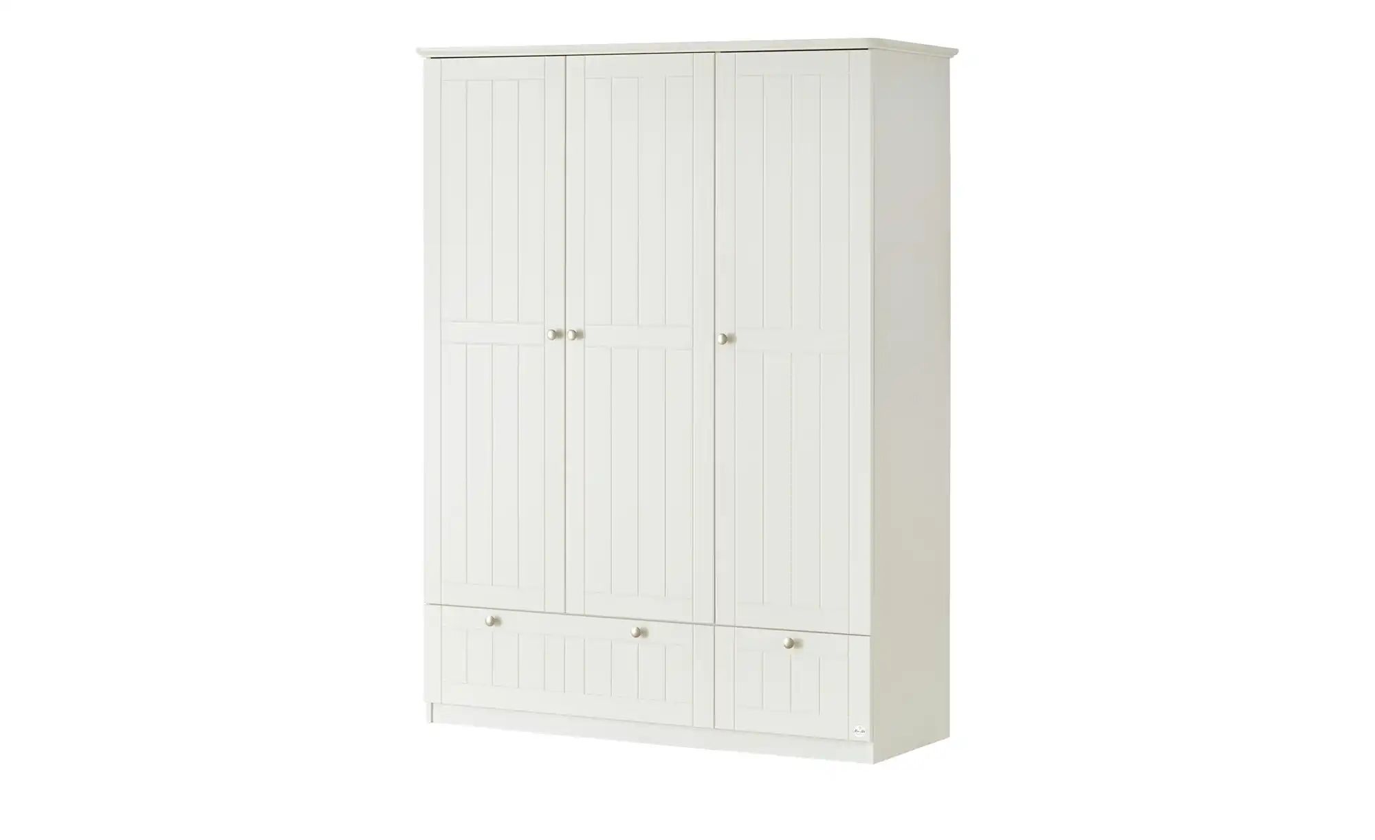 Mia & Mo Kleiderschrank  Suna ¦ weiß ¦ Maße (cm): B: 141 H: 187 T: 55 Schrä günstig online kaufen